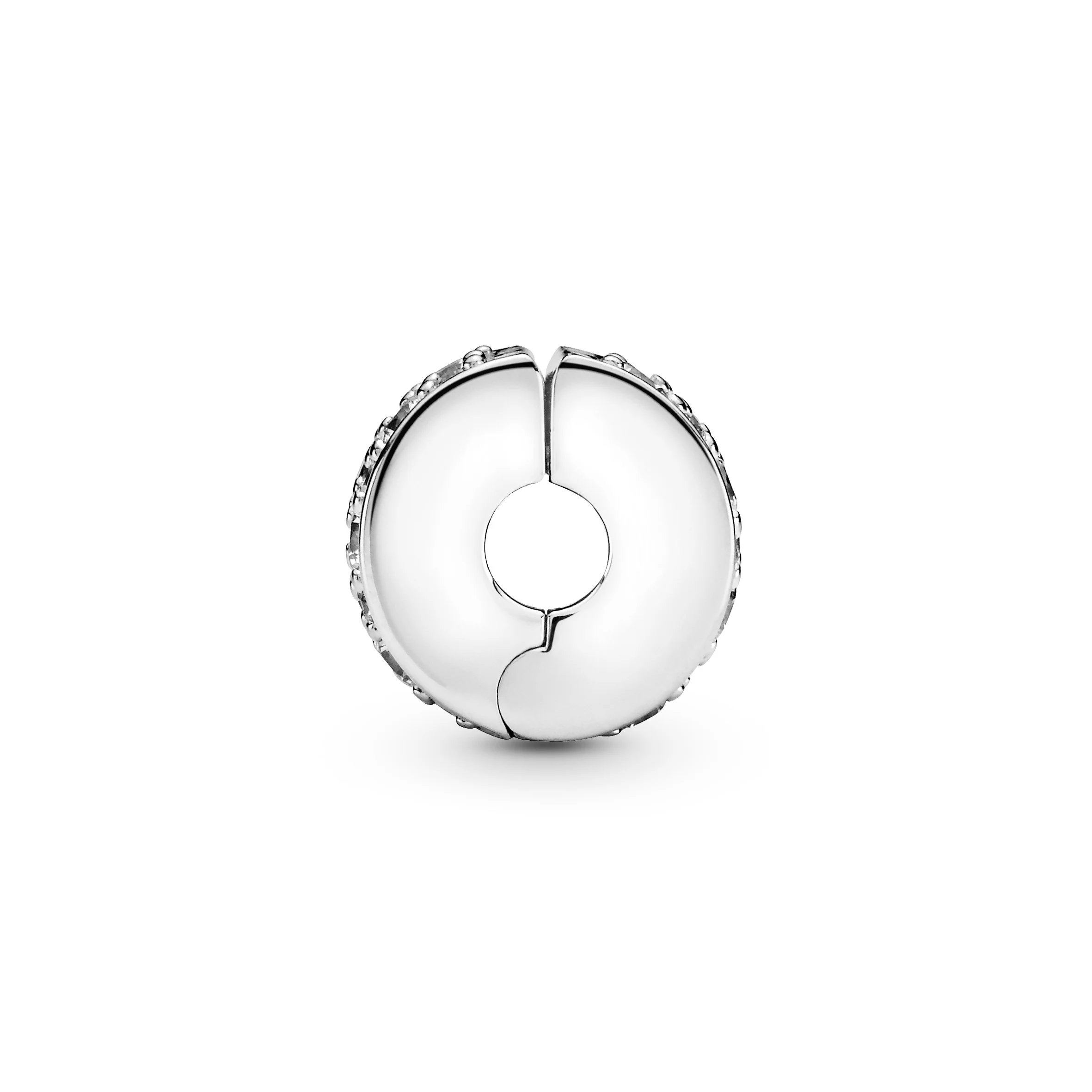 Silver Clip With Clear Cubic Zirconia And Silicone Grip - Image 5