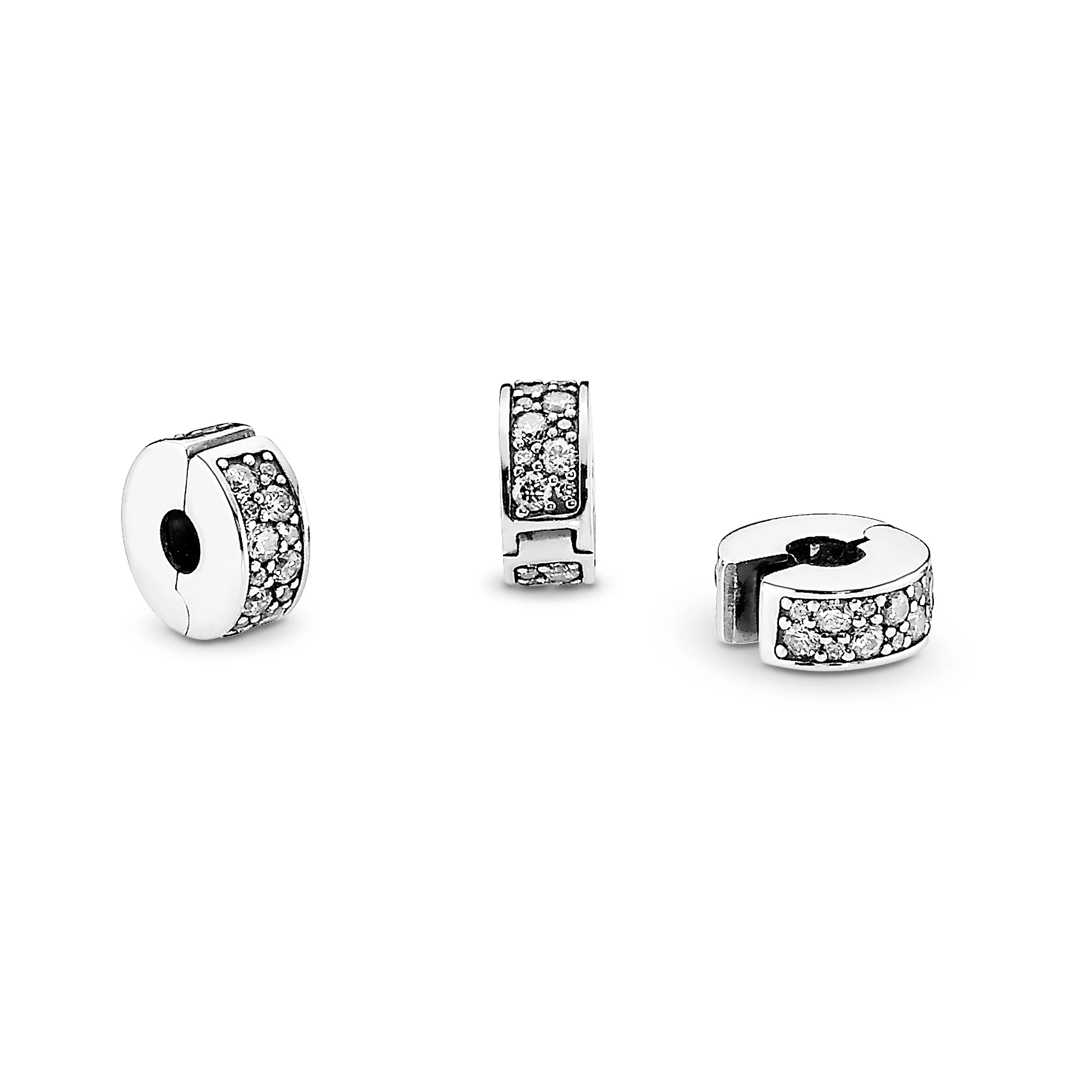 Silver Clip With Clear Cubic Zirconia And Silicone Grip - Image 7