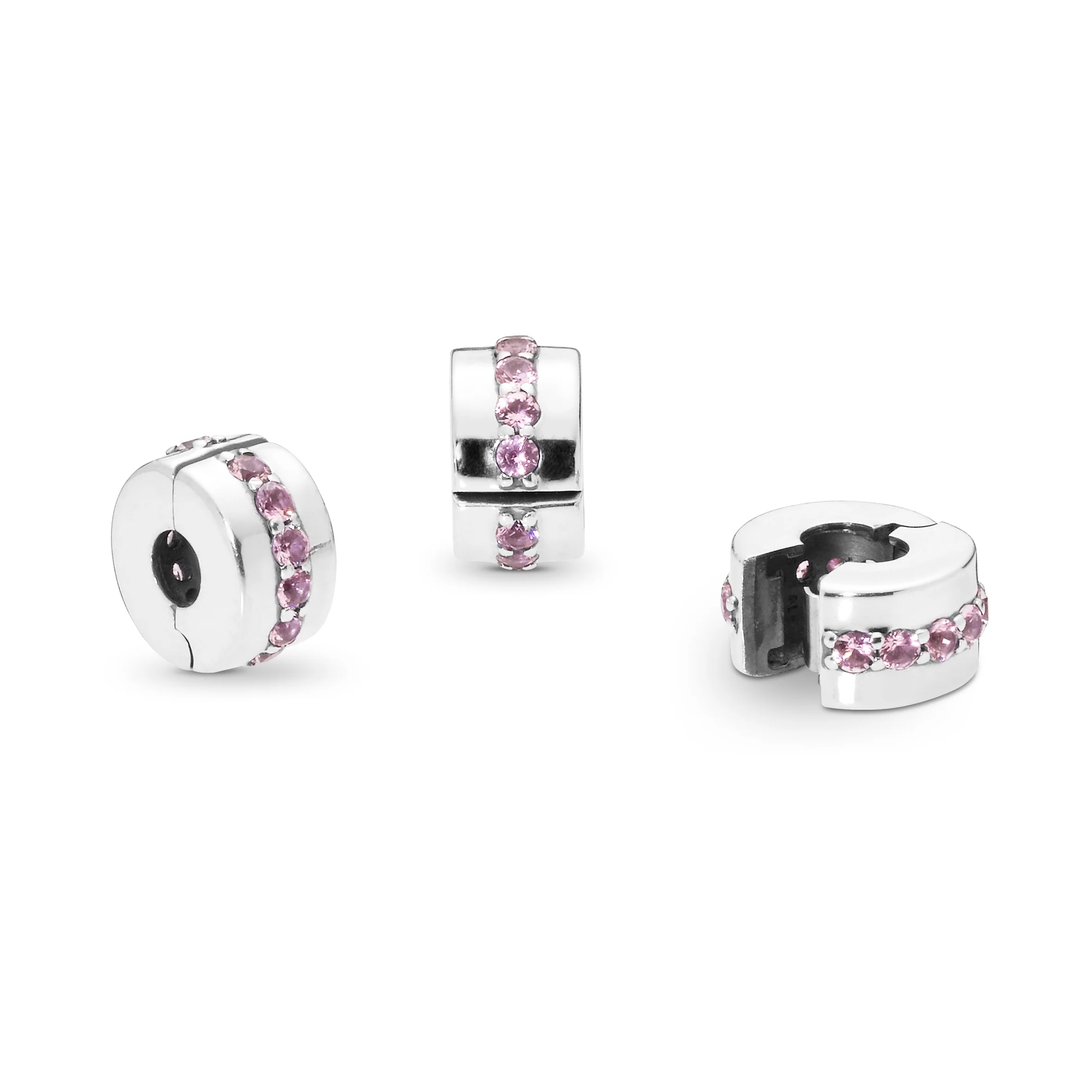 Silver Clip With Pink Cubic Zirconia - Image 4