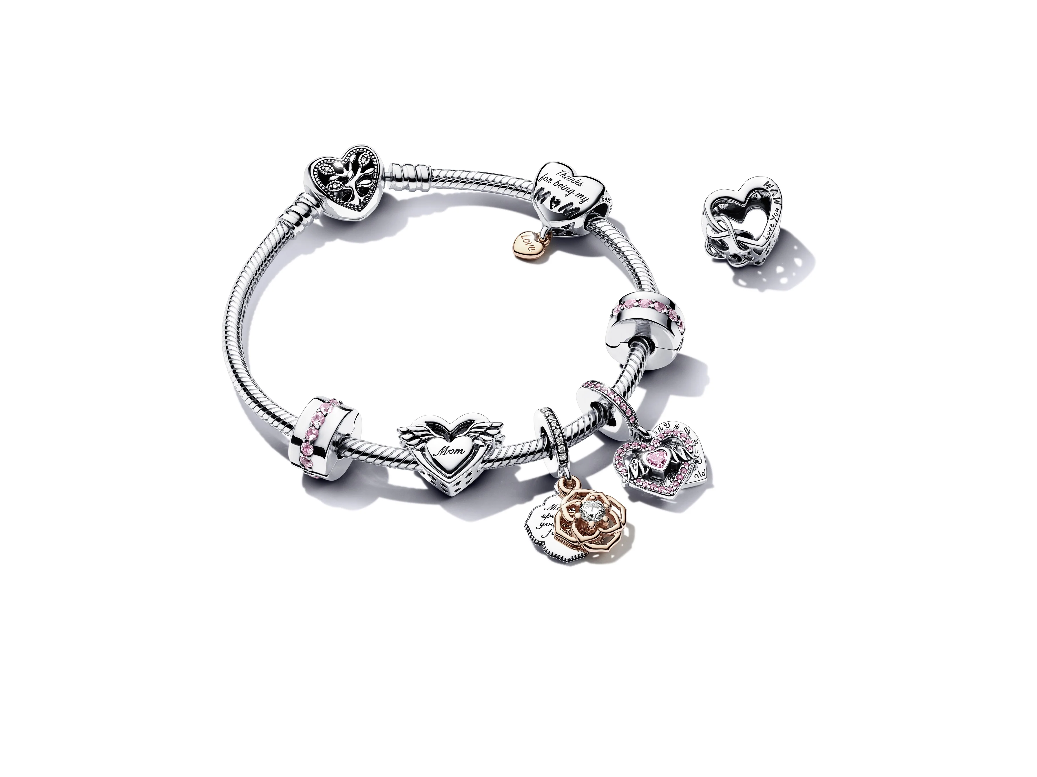 Silver Clip With Pink Cubic Zirconia - Image 5