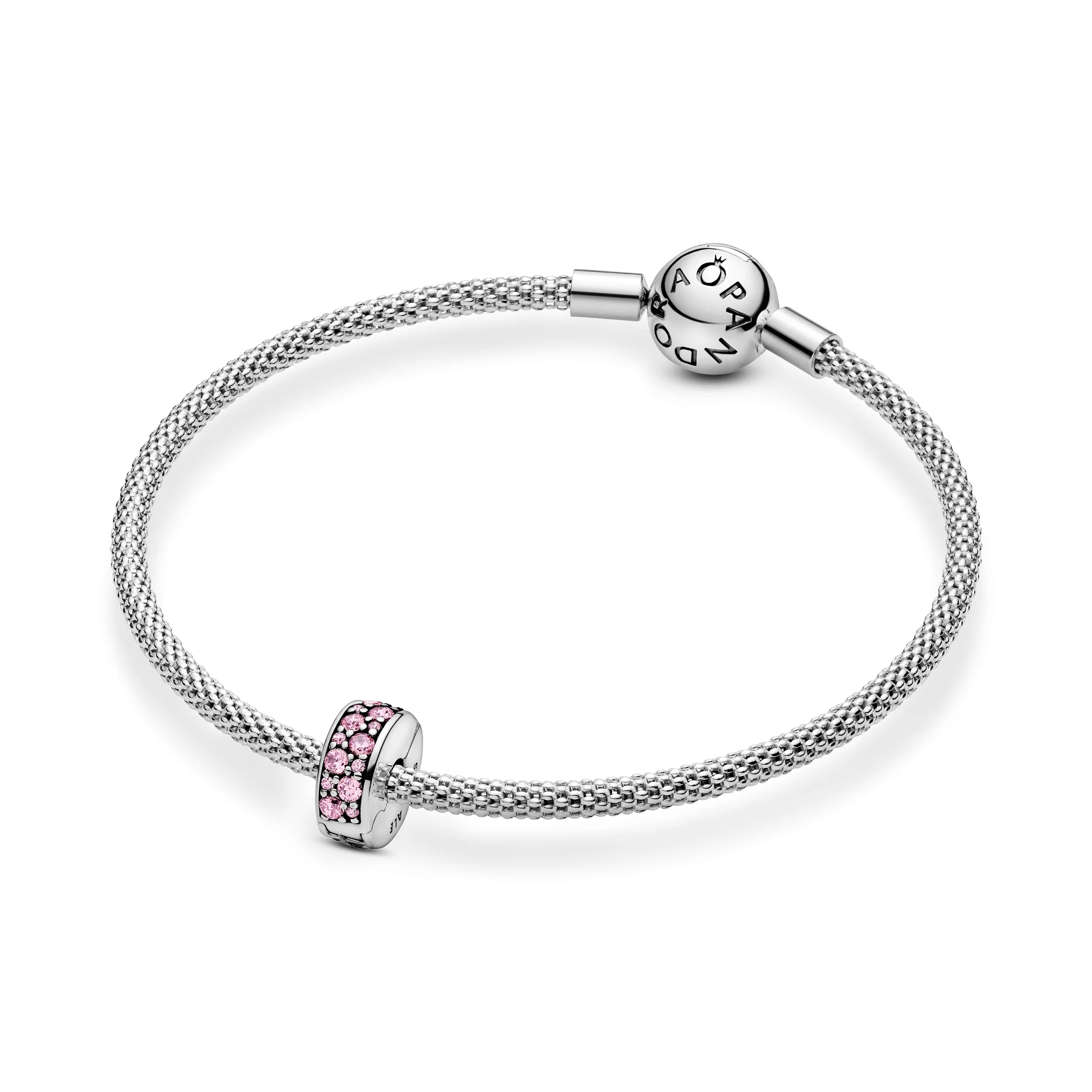 Silver Clip With Pink Cubic Zirconia And Silicone Grip - Image 5