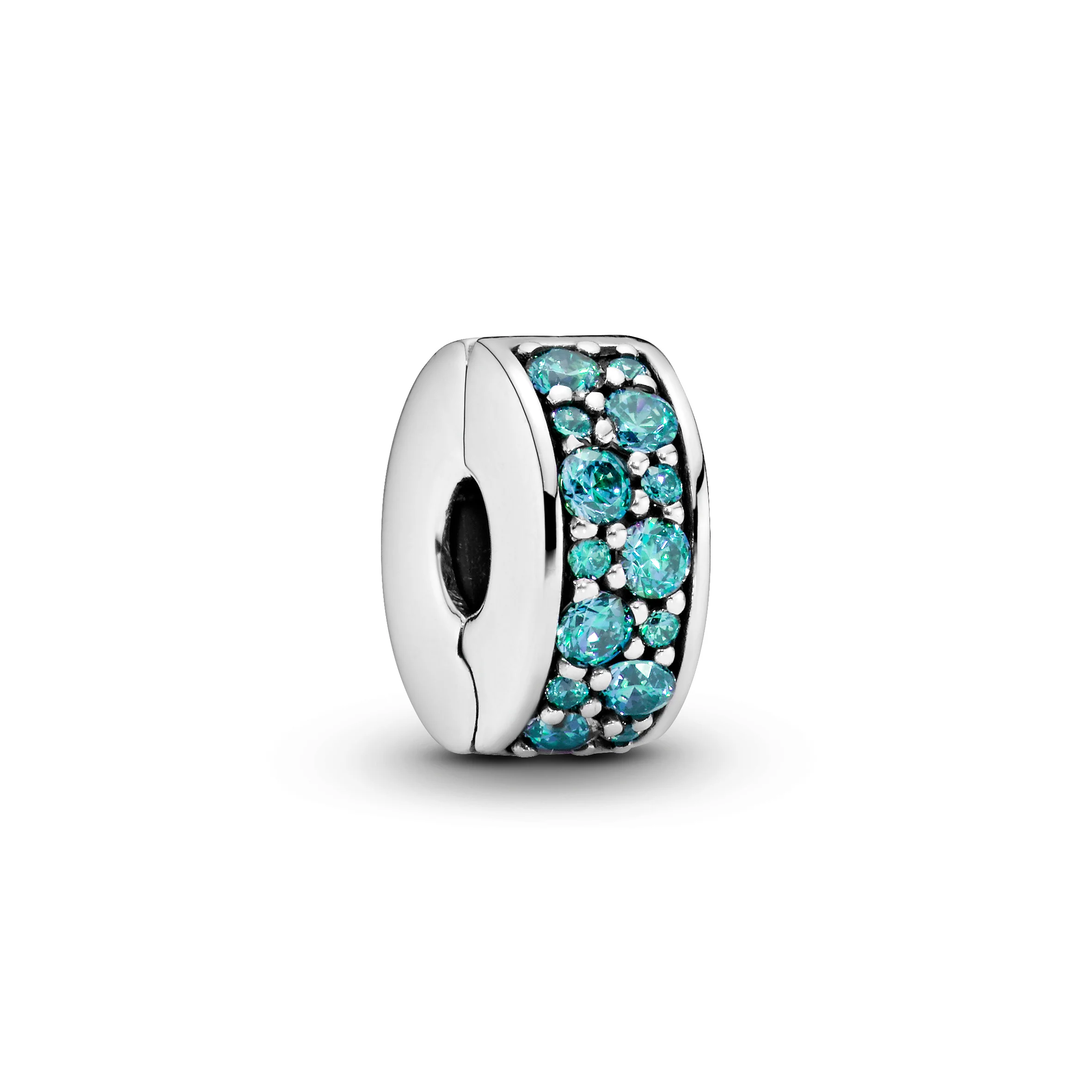 Silver Clip With Teal Cubic Zirconia And Silicone Grip - Image 6