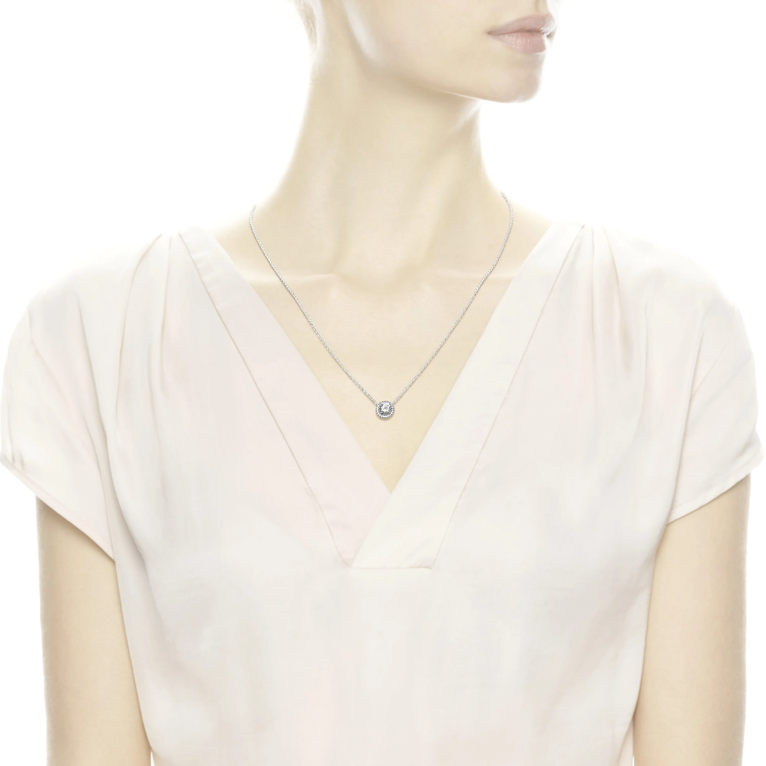 Silver Necklace With Clear Cubic Zirconia - Image 4