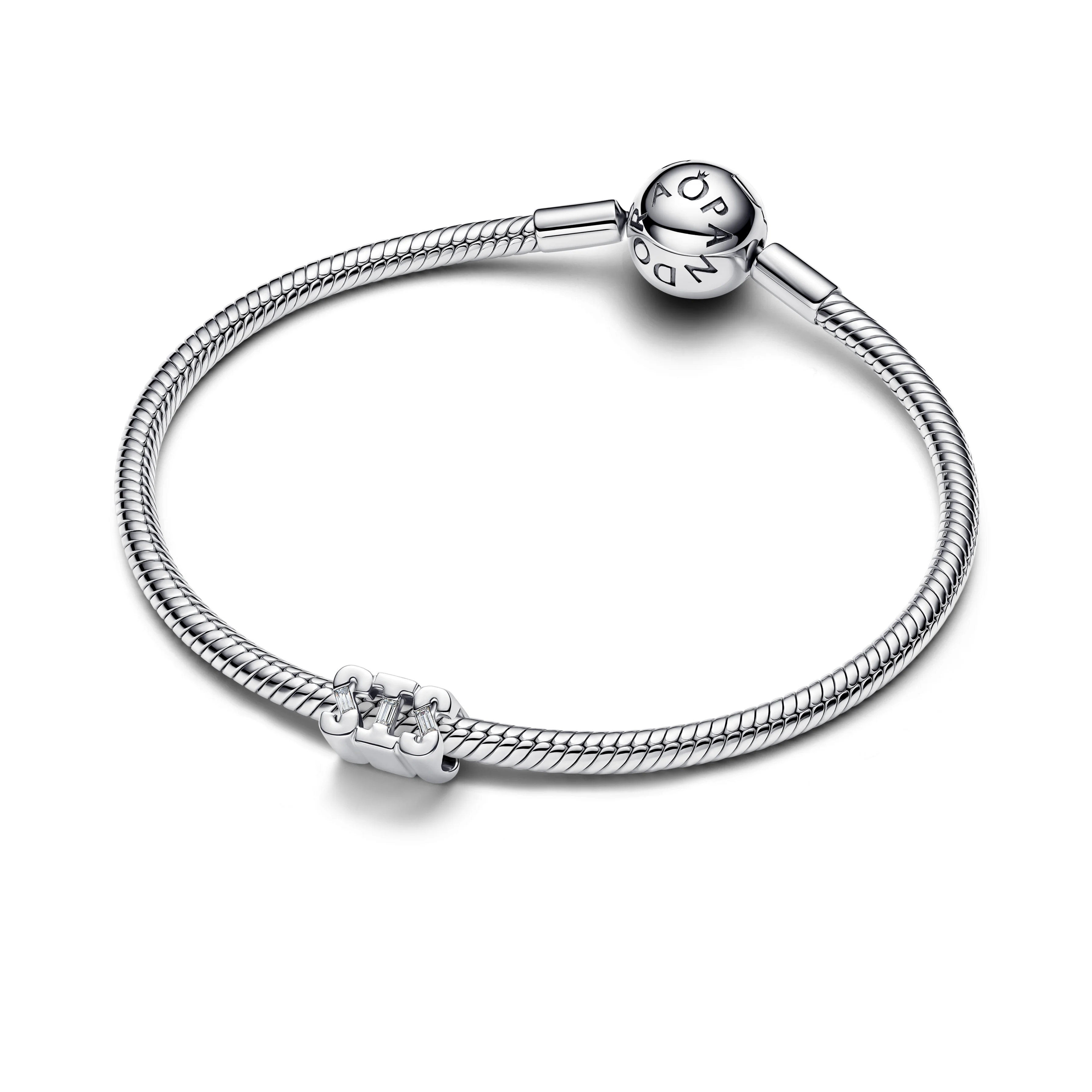Sis Sterling Silver Charm With Clear Cubic Zirconia - Image 3