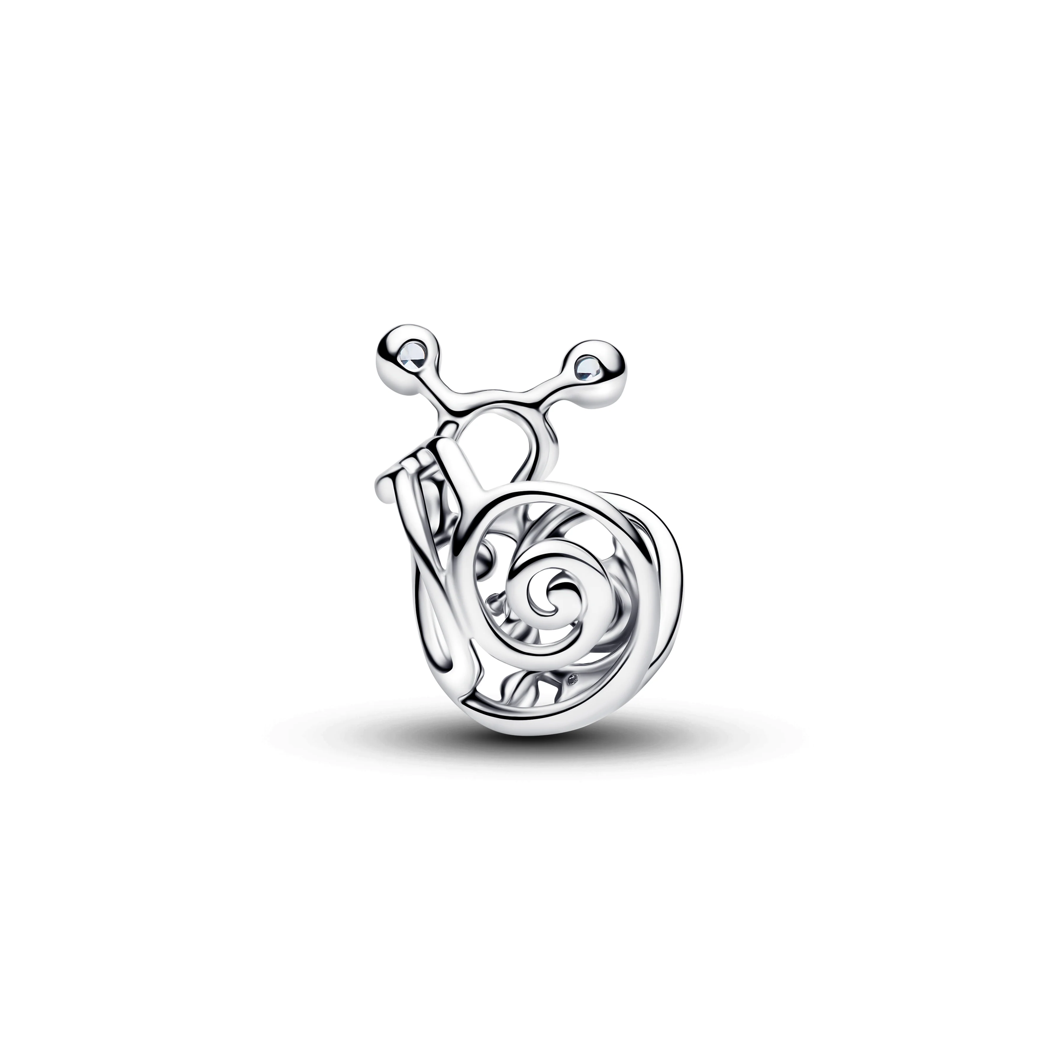 Snail Sterling Silver Charm With Light Green Crystal And Clear Cubic Zirconia - Image 2