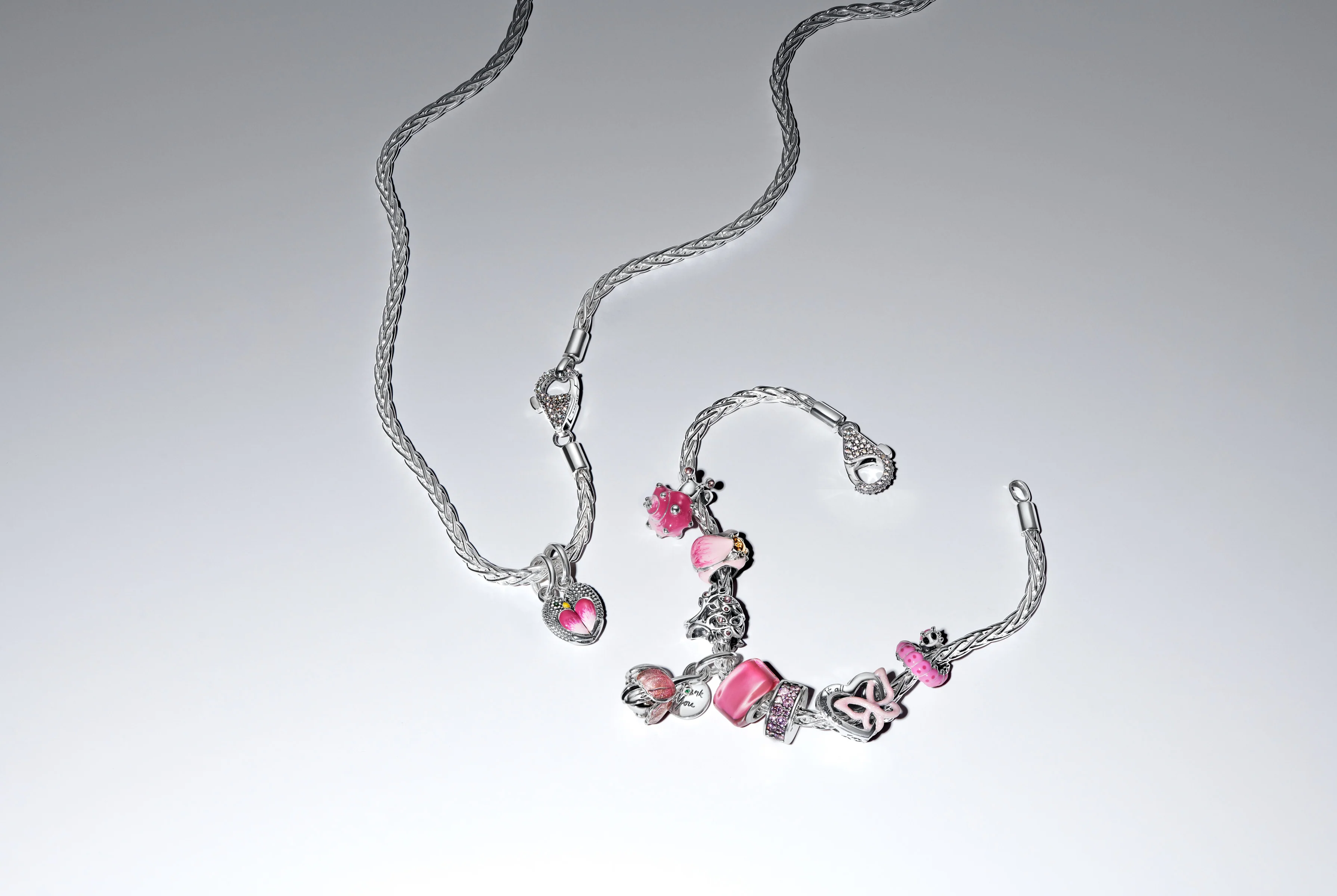Snail Sterling Silver Charm With Light Pink, Clear Cubic Zirconia And Shaded Pink Enamel - Image 5