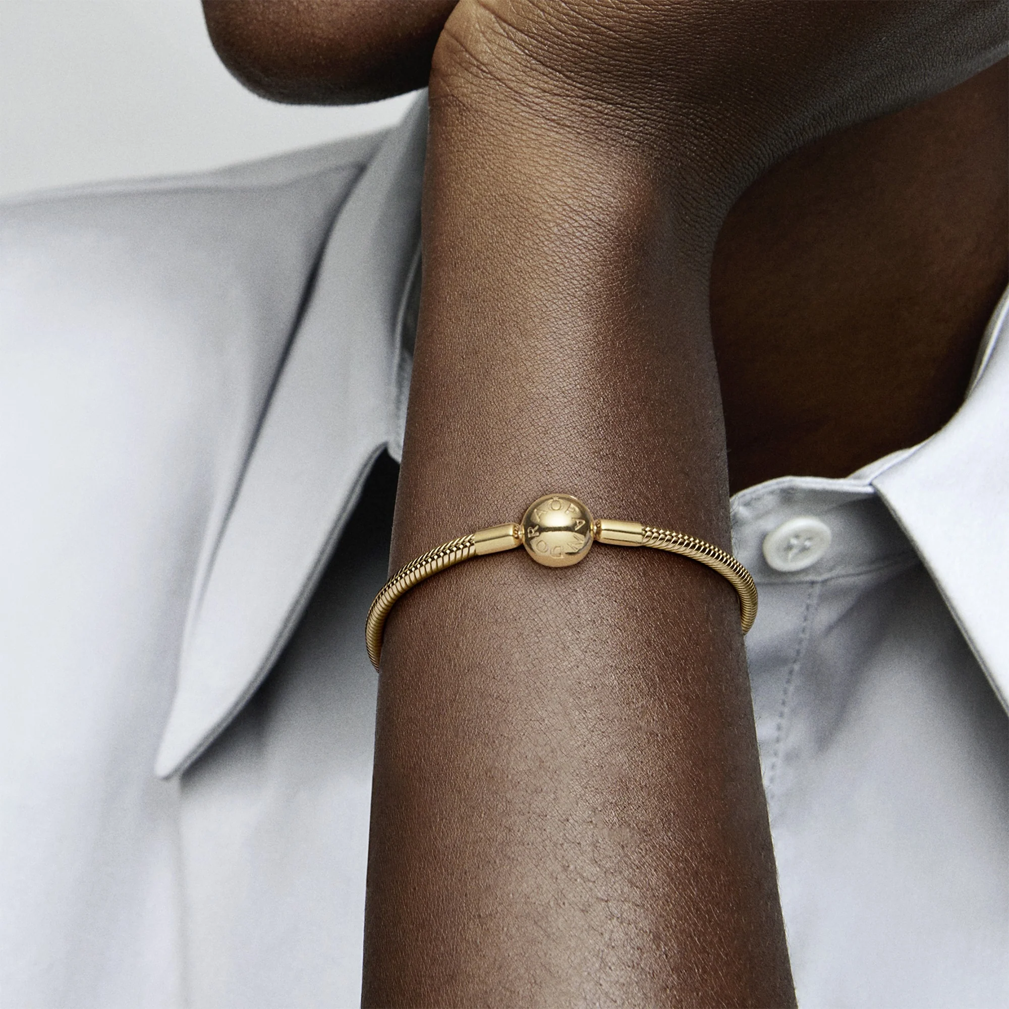Snake Chain 14K Gold-Plated Bracelet - Image 2