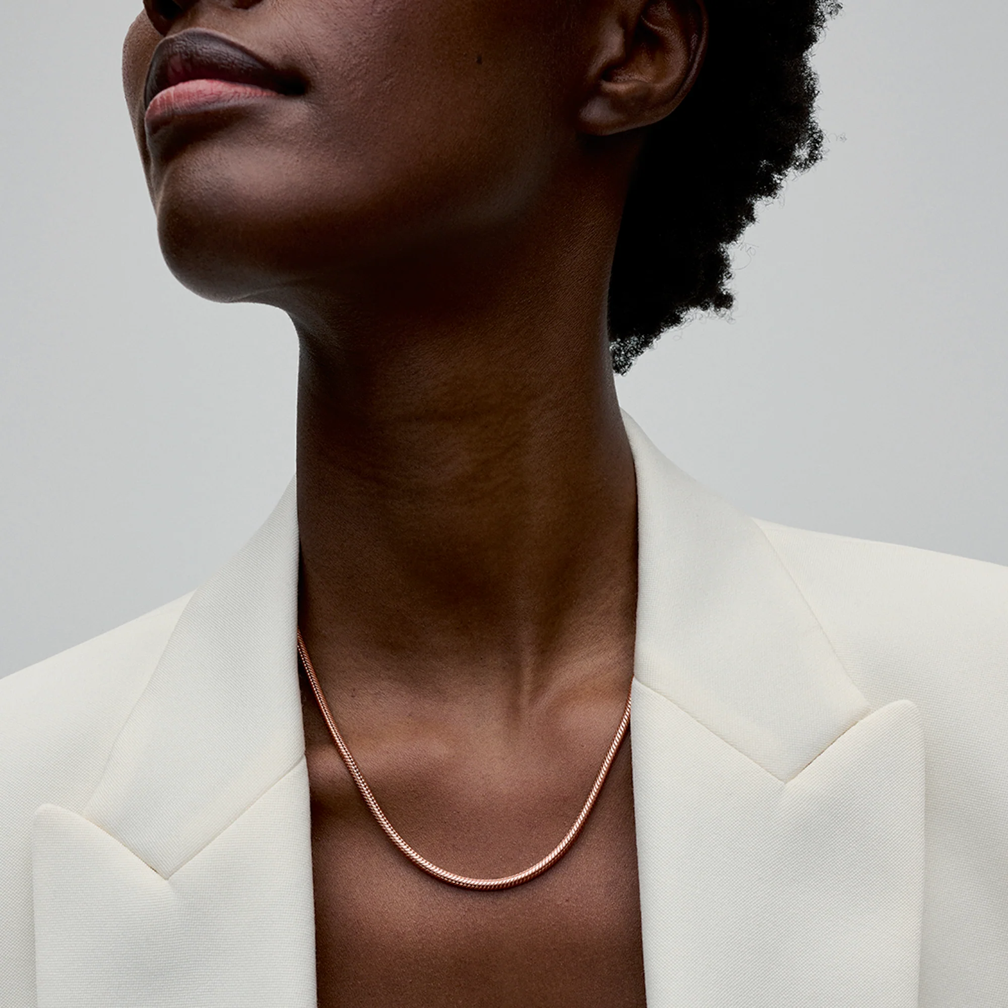 Snake Chain 14K Rose Gold-Plated Necklace - Image 3