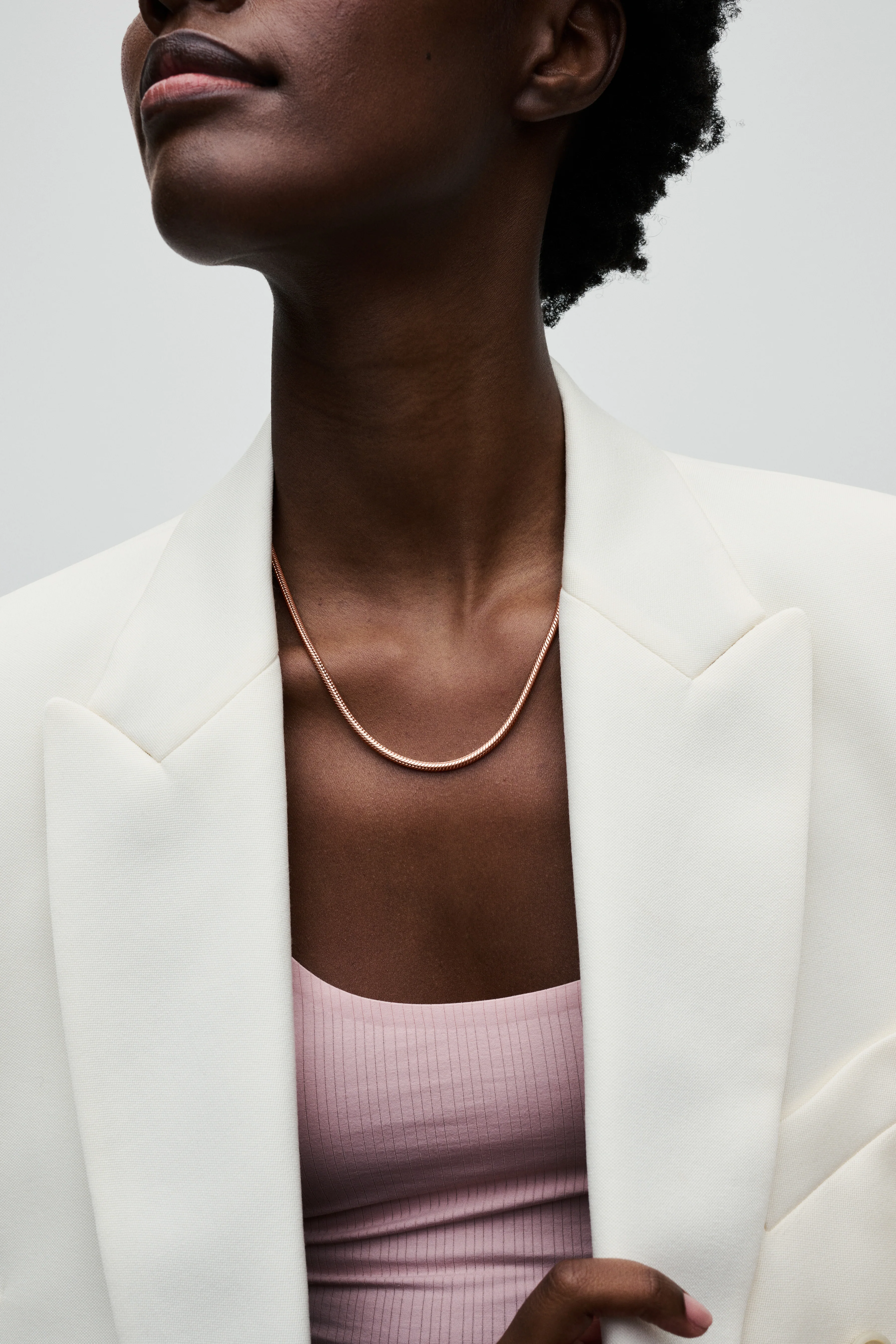 Snake Chain 14K Rose Gold-Plated Necklace - Image 4
