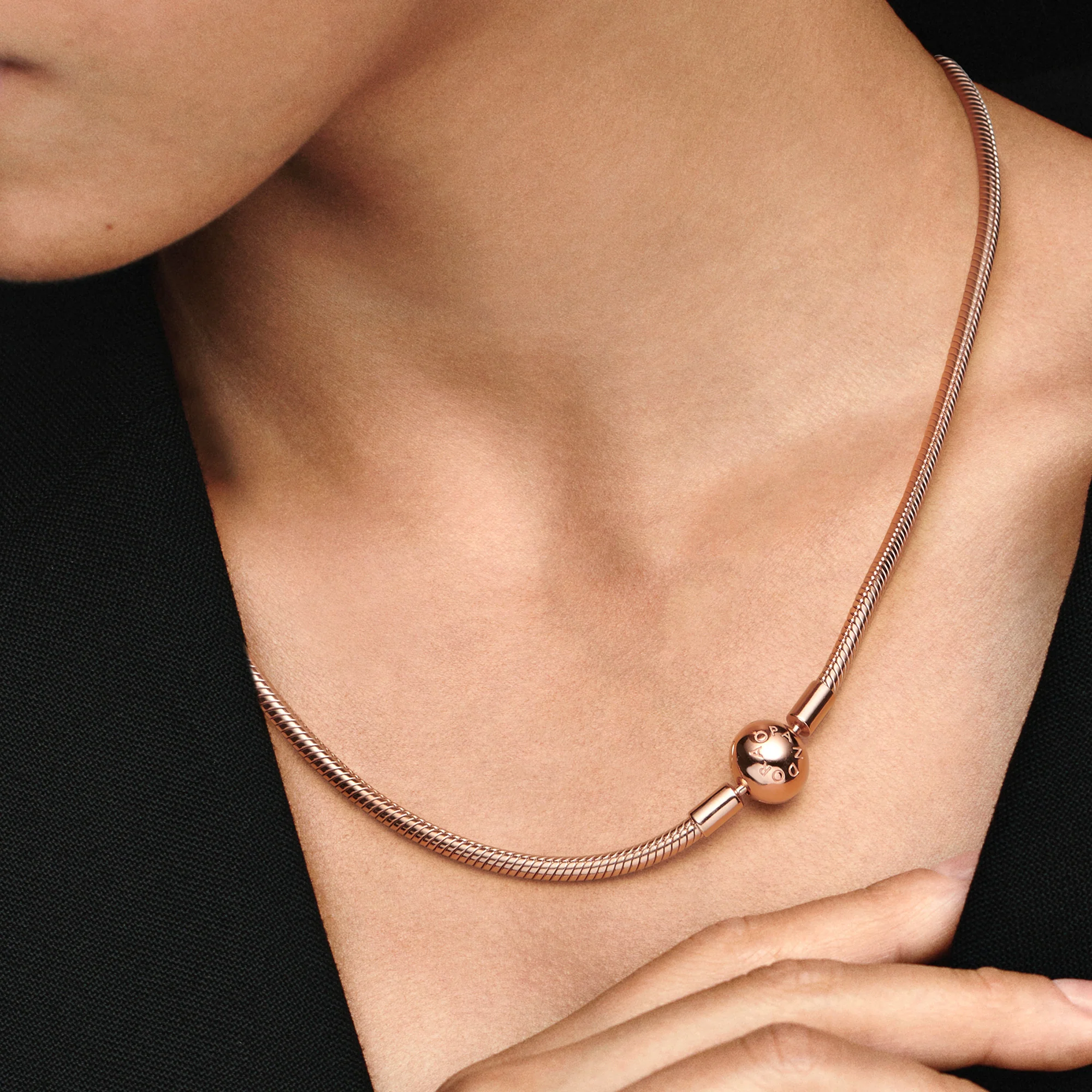 Snake Chain 14K Rose Gold-Plated Necklace - Image 5