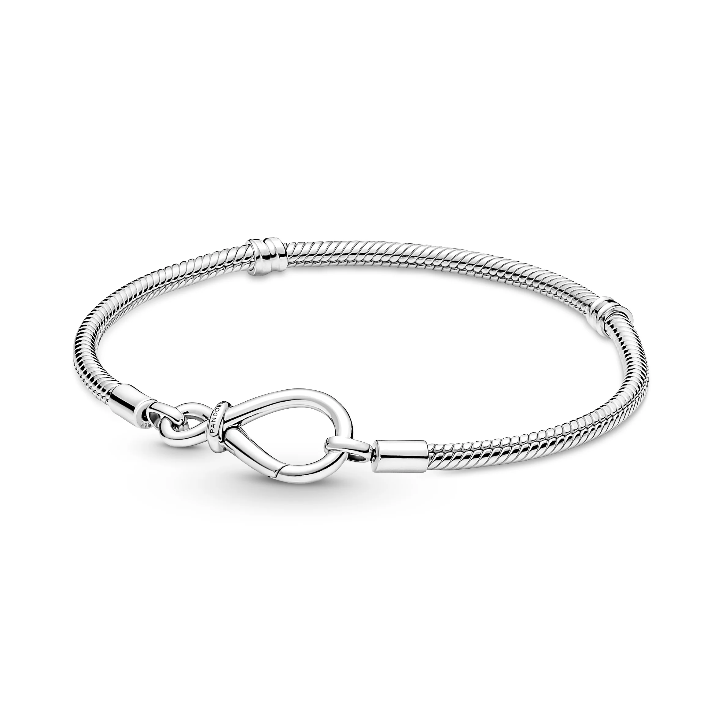 Snake Chain Sterling Silver Bracelet With Infinity Clasp