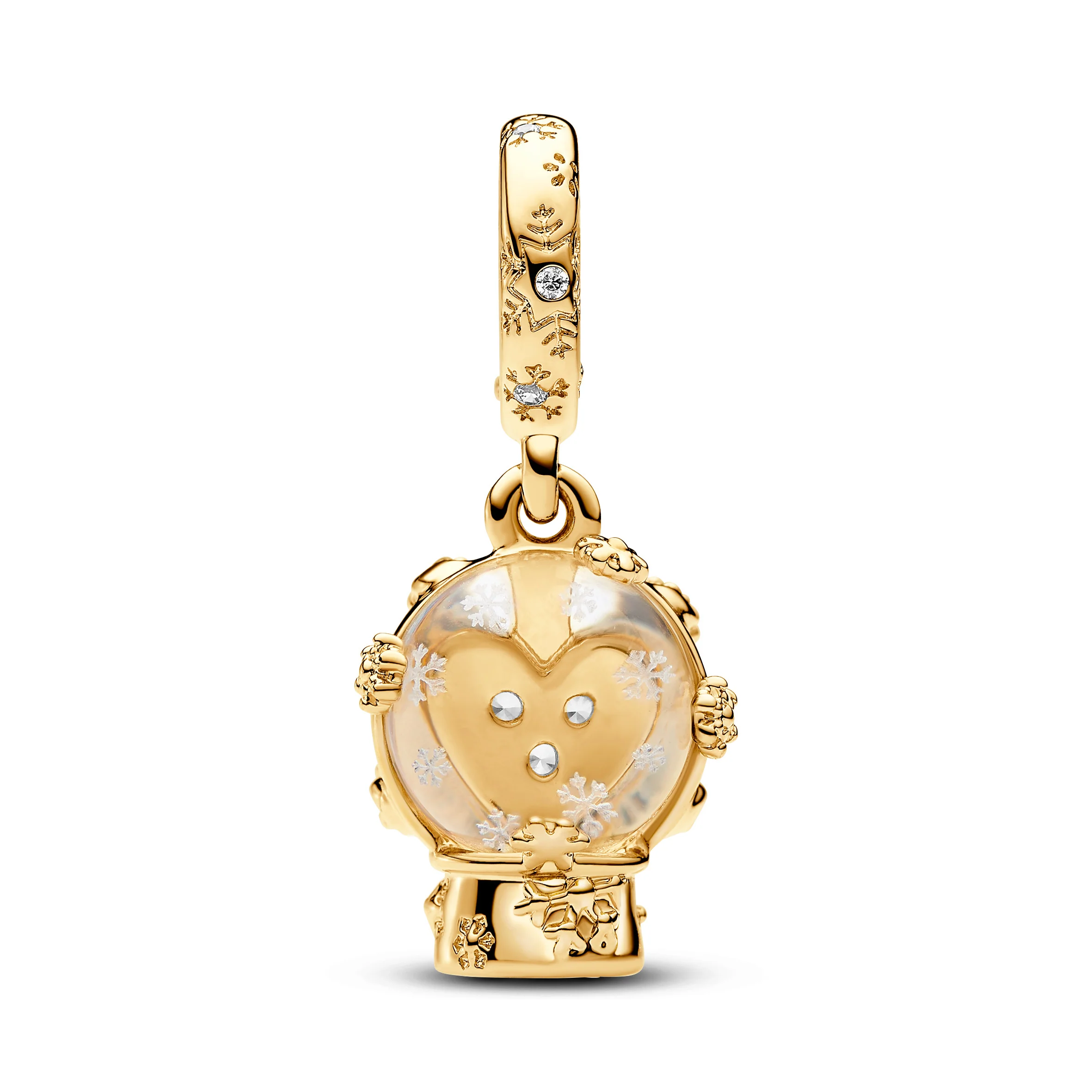 Snow Globe 14K Gold-Plated Dangle With Clear Cubic Zirconia And Transparent Murano Glass - Image 4