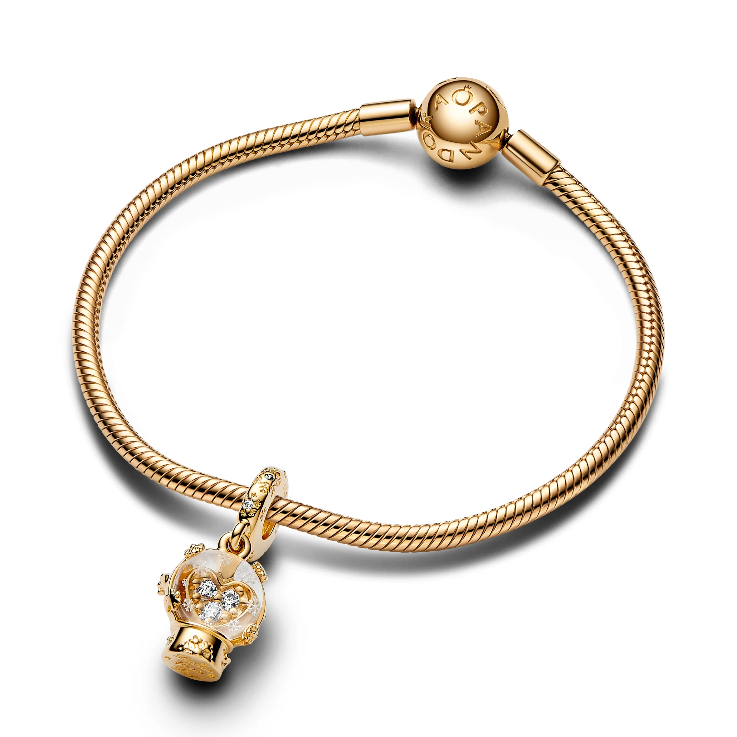 Snow Globe 14K Gold-Plated Dangle With Clear Cubic Zirconia And Transparent Murano Glass - Image 5