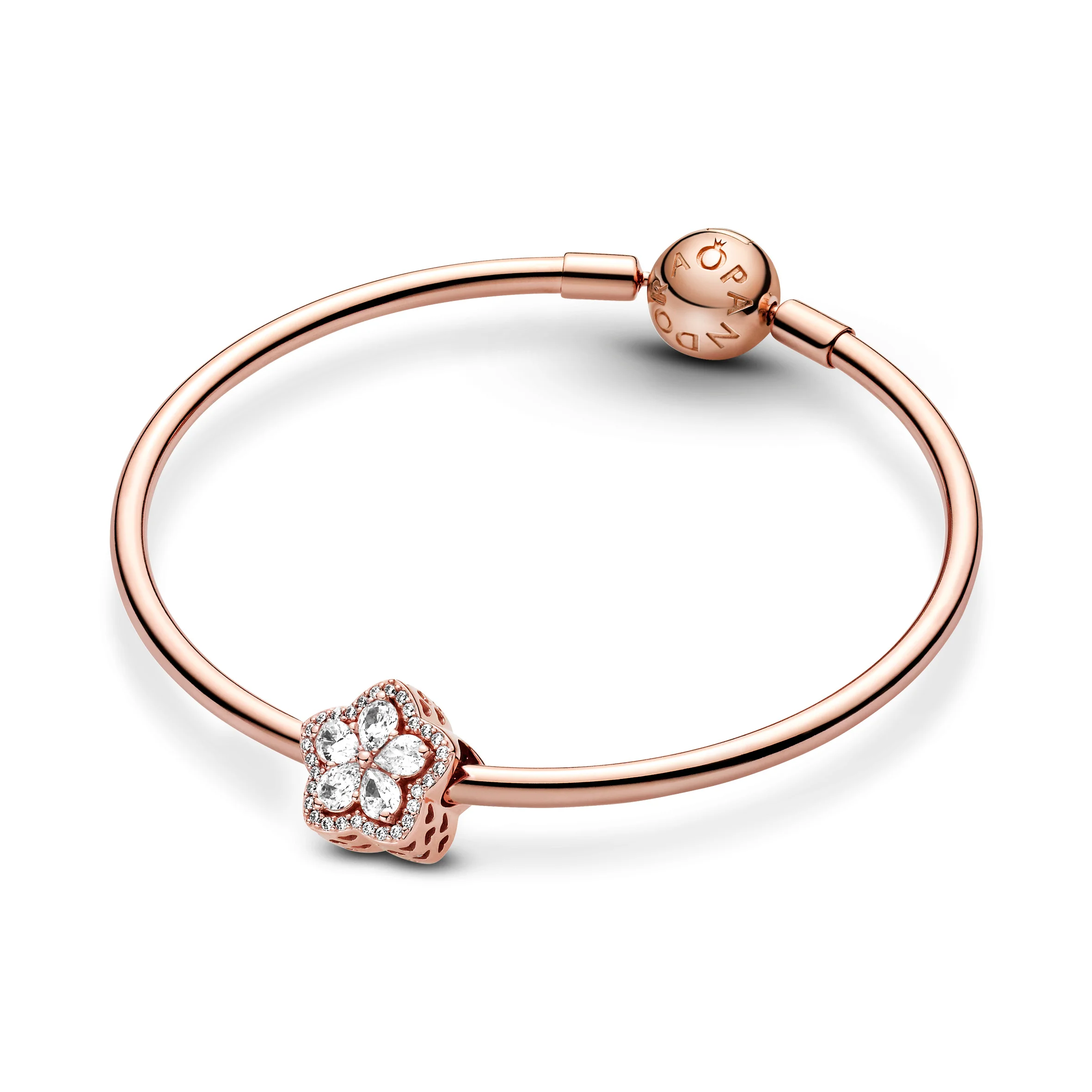 Snowflake 14K Rose Gold-Plated Charm With Clear Cubic Zirconia - Image 4