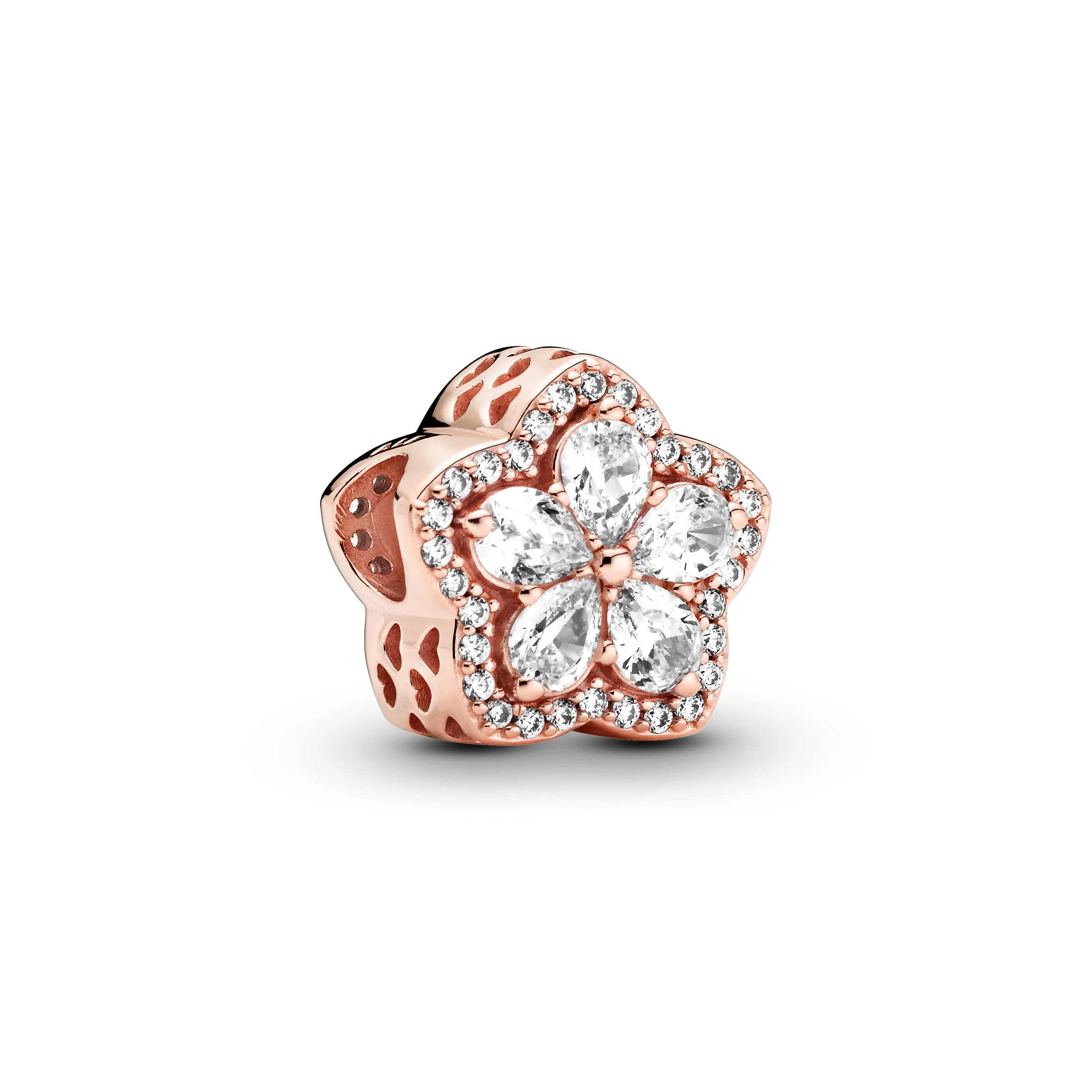 Snowflake 14K Rose Gold-Plated Charm With Clear Cubic Zirconia - Image 6