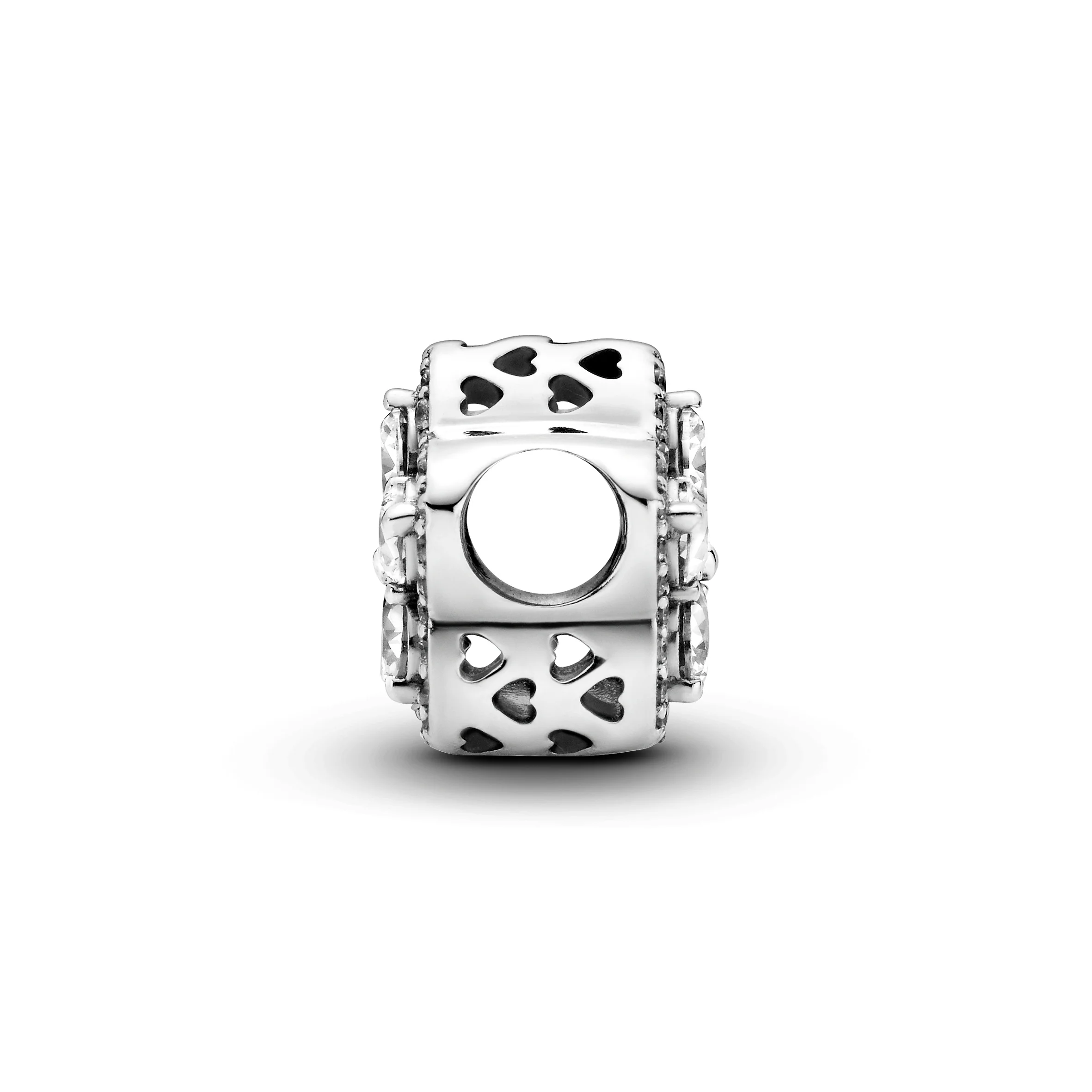 Snowflake Sterling Silver Charm With Clear Cubic Zirconia - Image 2