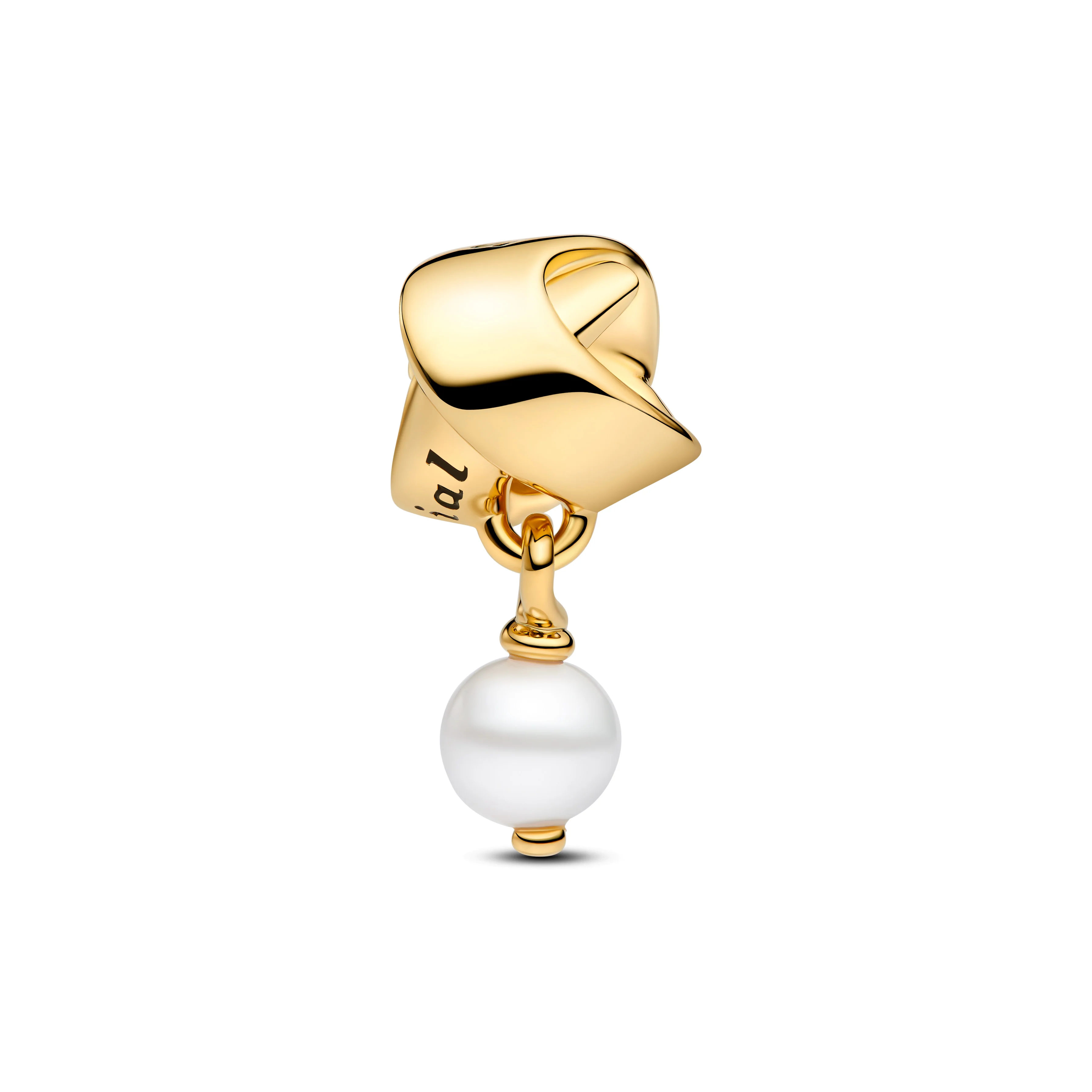 Someone Special 14K Gold-Plated Dangle With White Treated Freshwater Cultured Pearl And Black Enamel - Image 4
