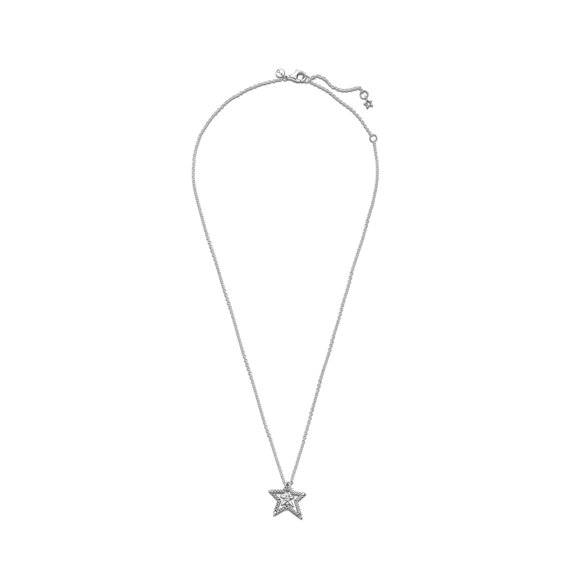 Spinning Star Sterling Silver Collier With Clear Cubic Zirconia - Image 4