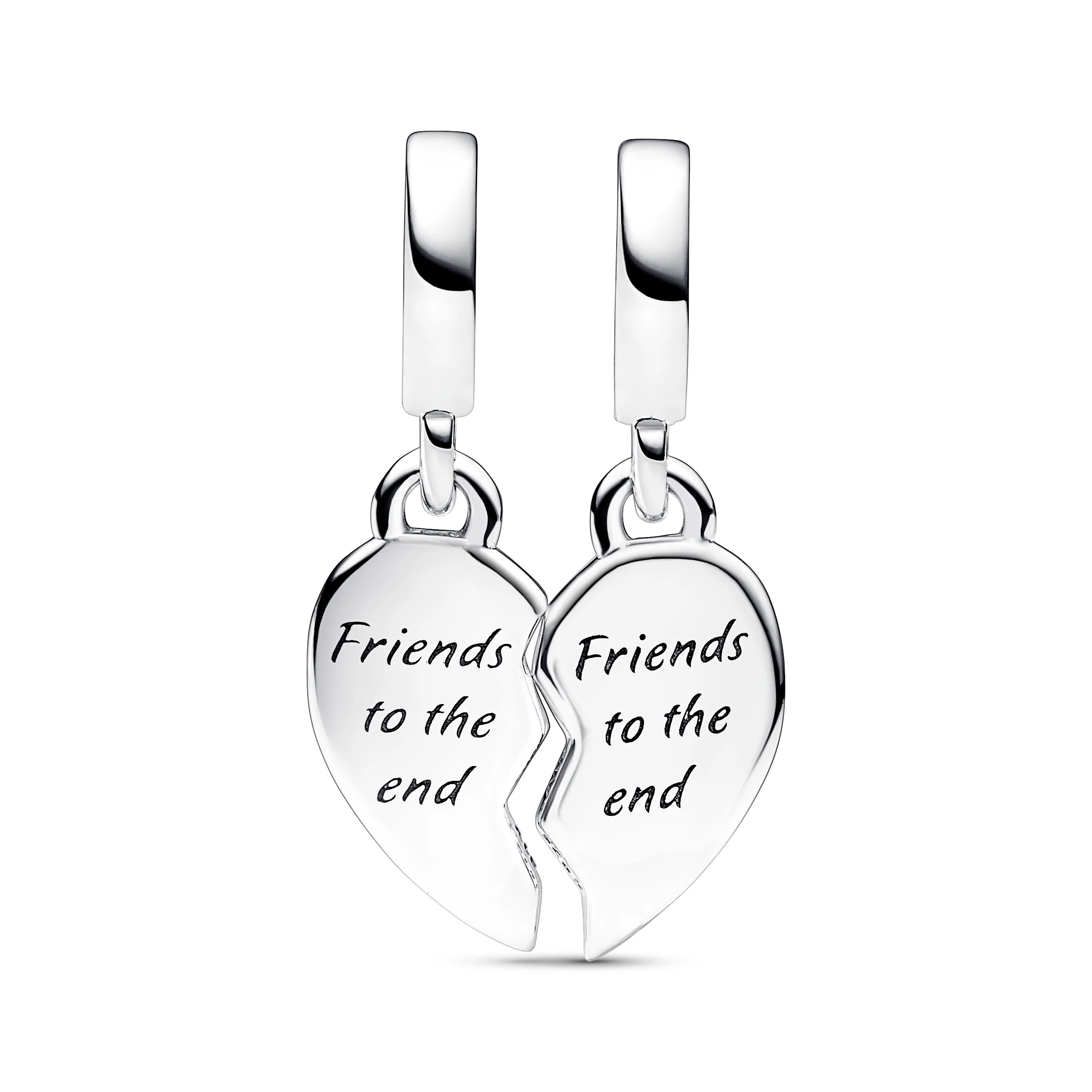 Splittable Heart Sterling Silver Dangle With Clear Cubic Zirconia - Image 3