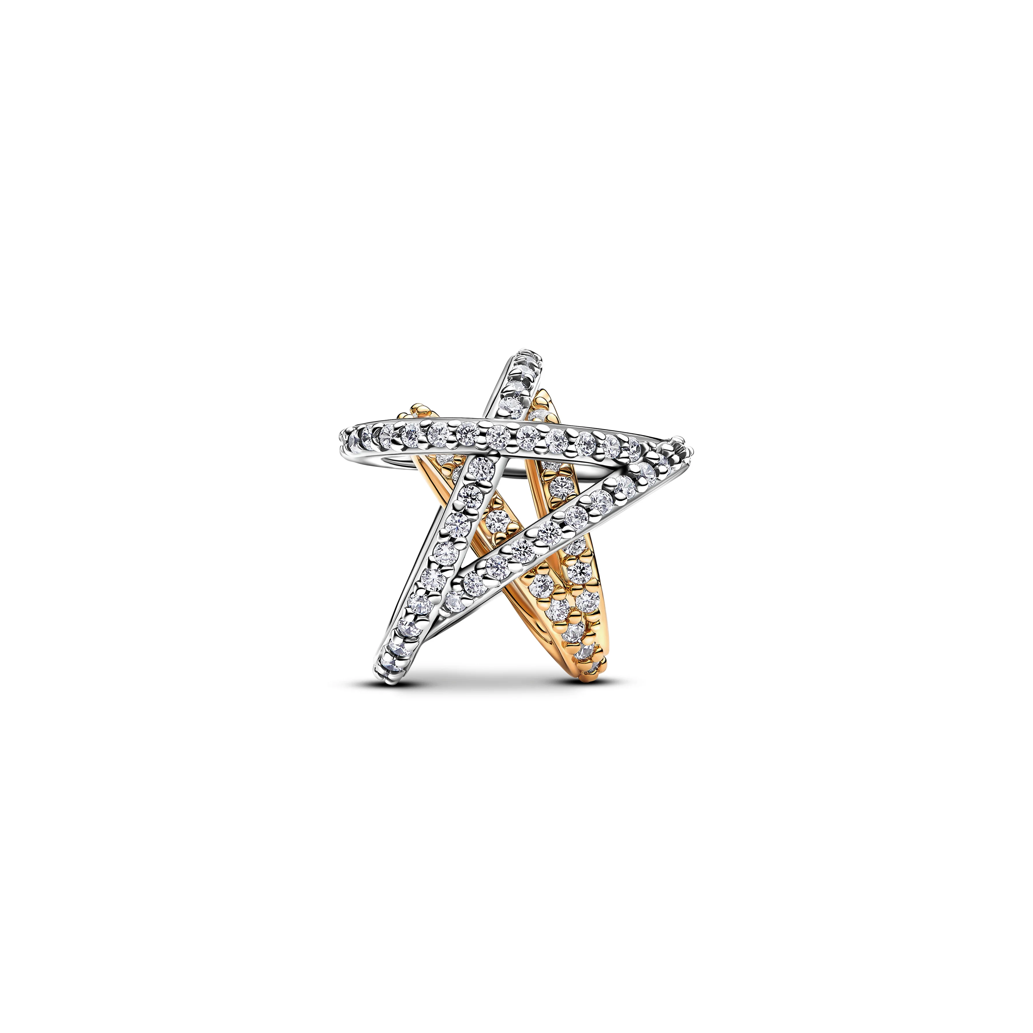 Star Sterling Silver And 14K Gold-Plated Charm With Clear Cubic Zirconia - Image 4