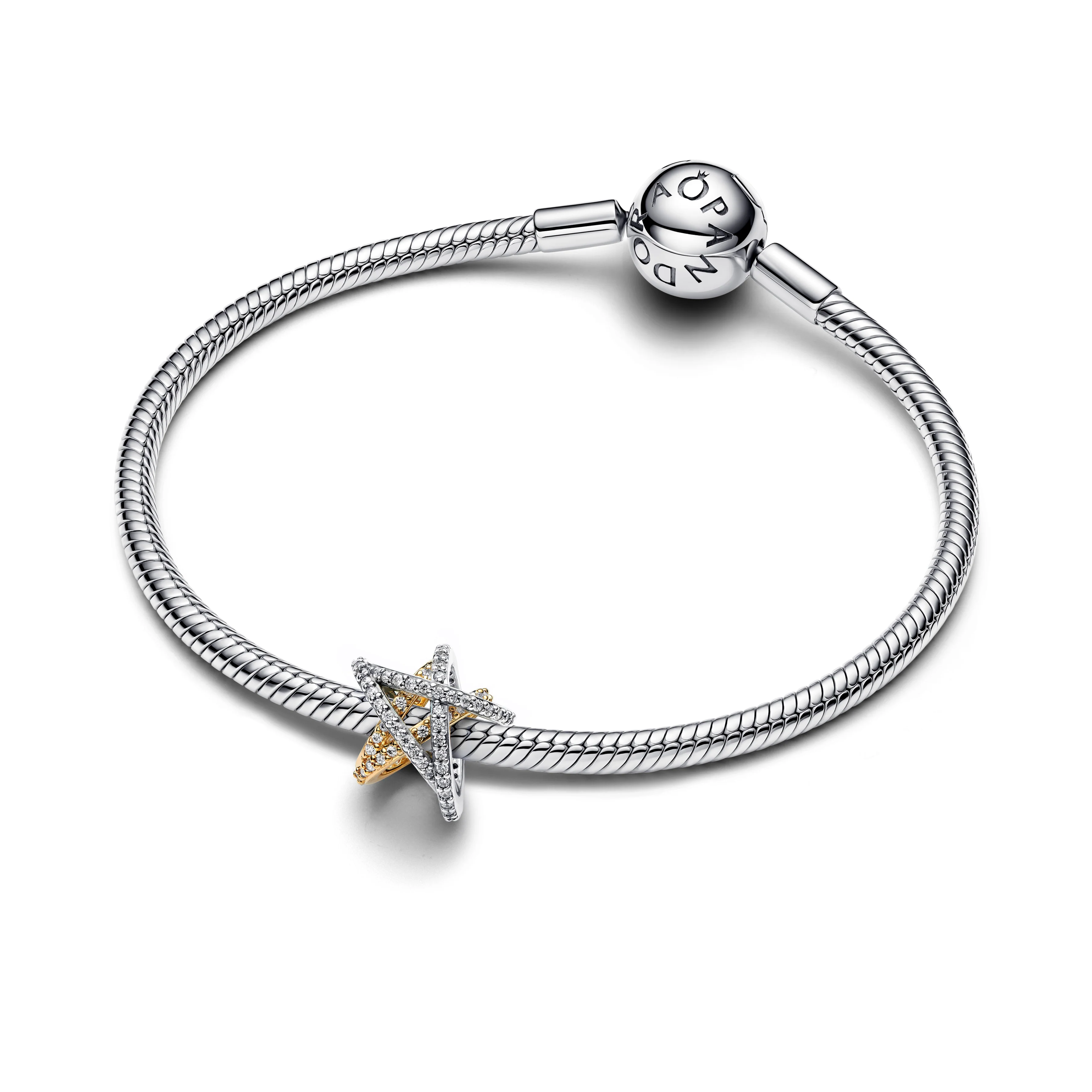 Star Sterling Silver And 14K Gold-Plated Charm With Clear Cubic Zirconia - Image 5