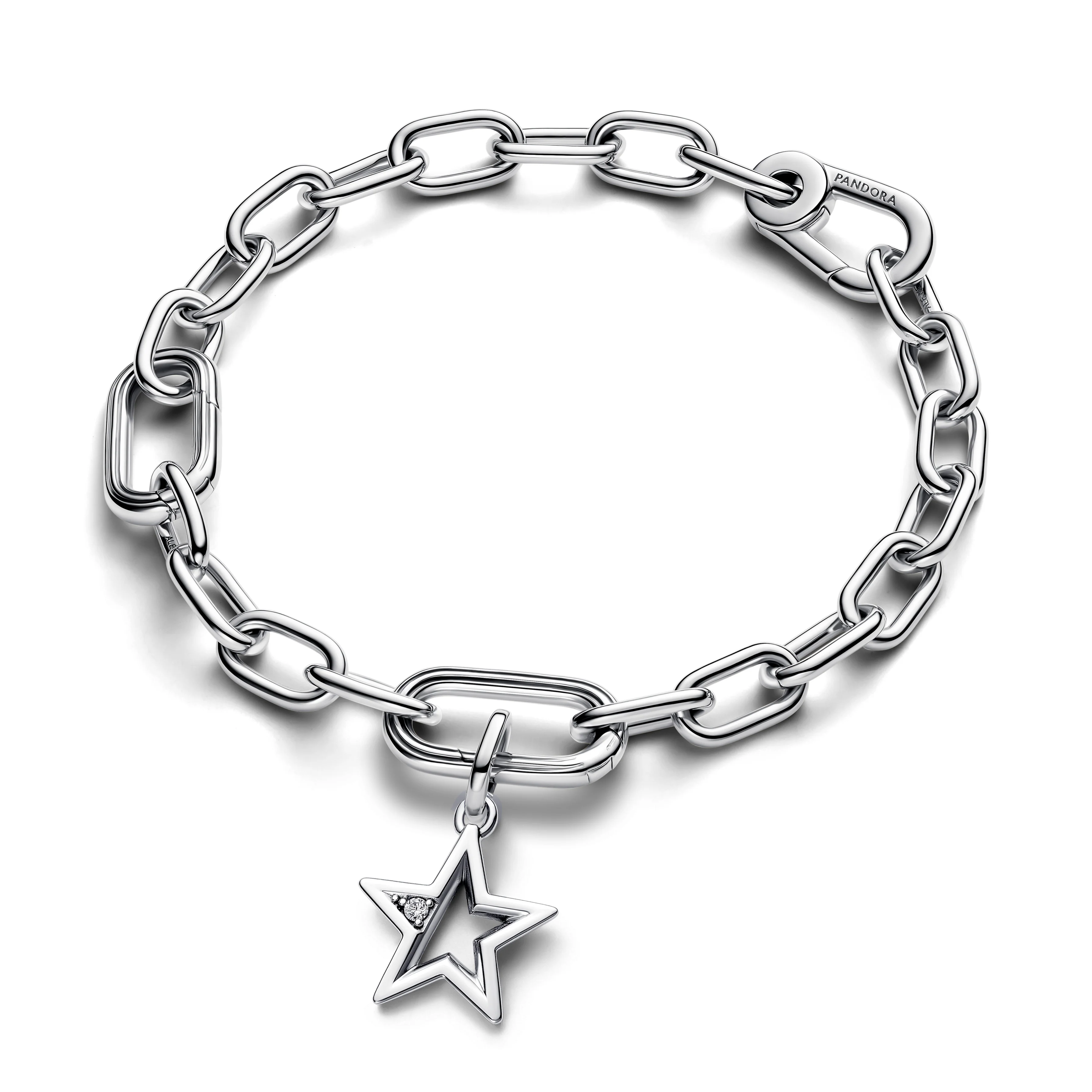 Star Sterling Silver Medallion With Clear Cubic Zirconia - Image 4