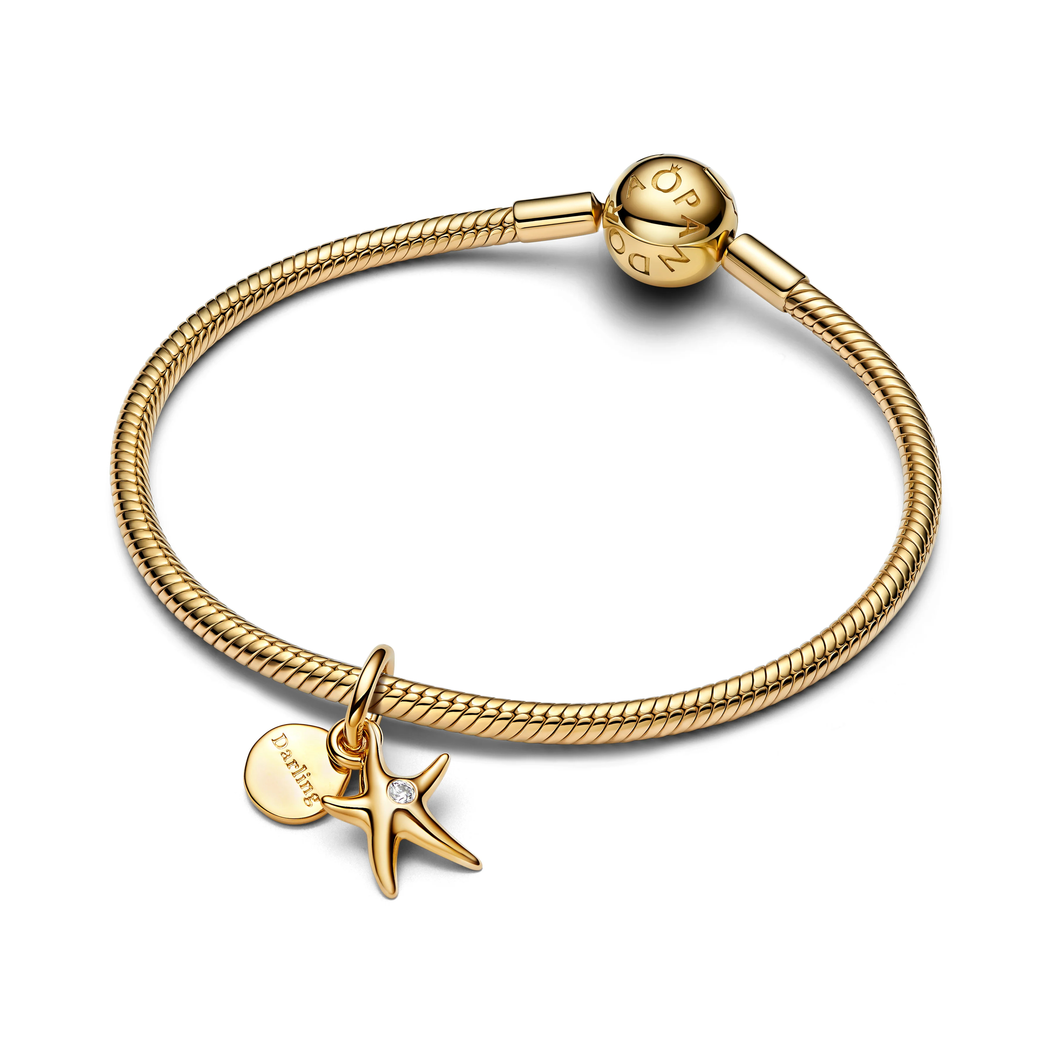 Starfish 14K Gold-Plated Double Dangle With Clear Cubic Zirconia - Image 3