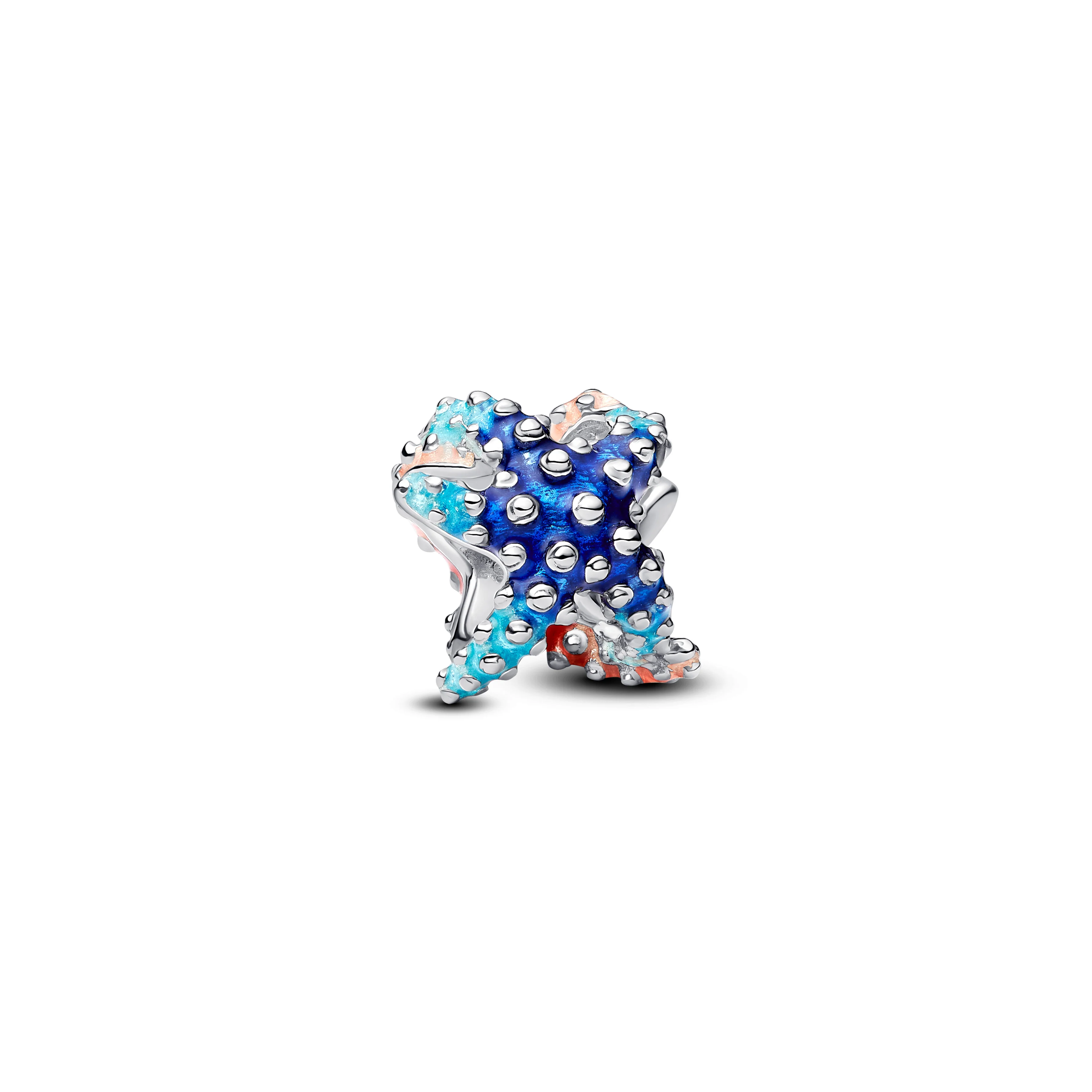 Starfish Sterling Silver Charm With Shaded Blue And Pink Enamel