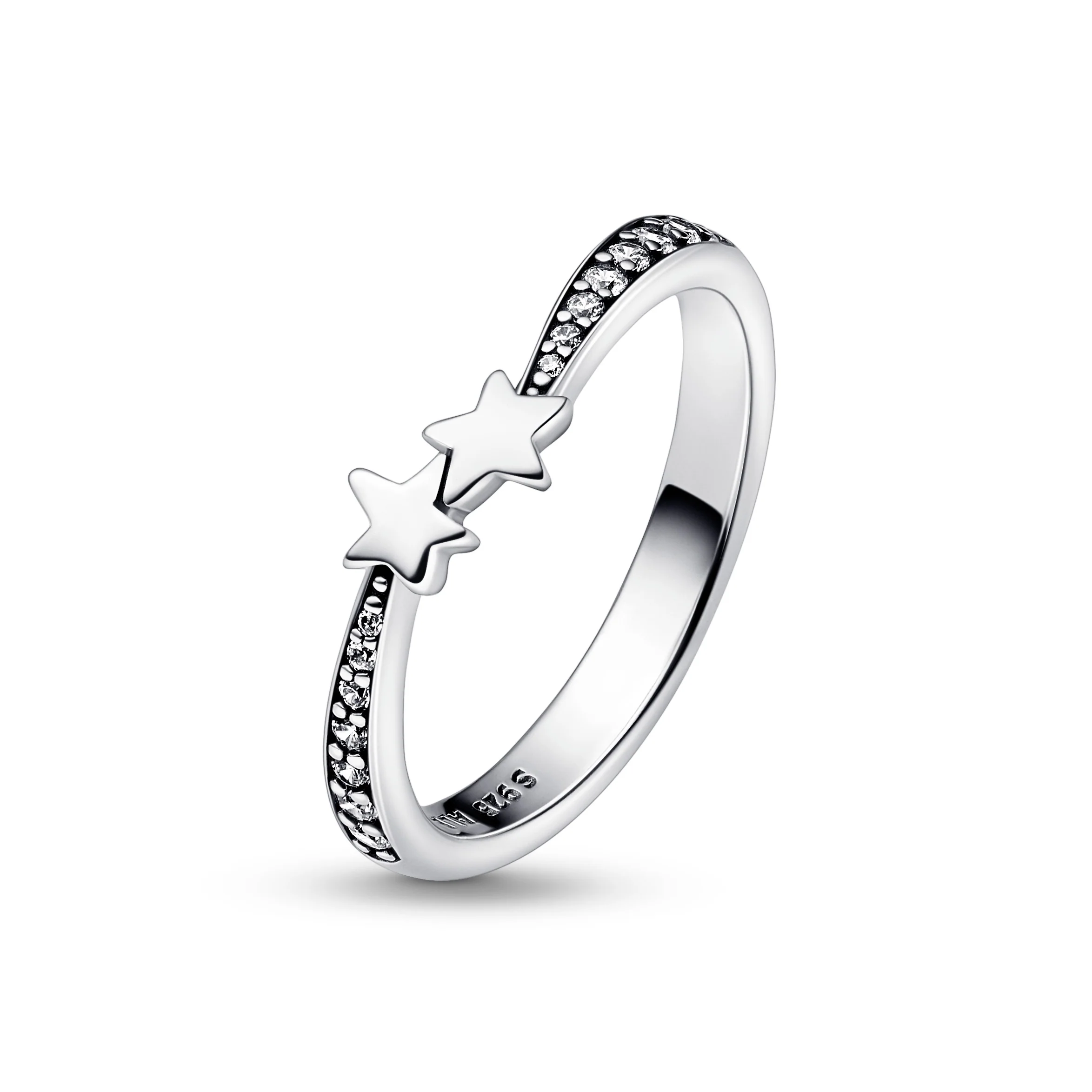 Stars Sterling Silver Ring With Clear Cubic Zirconia - Image 3