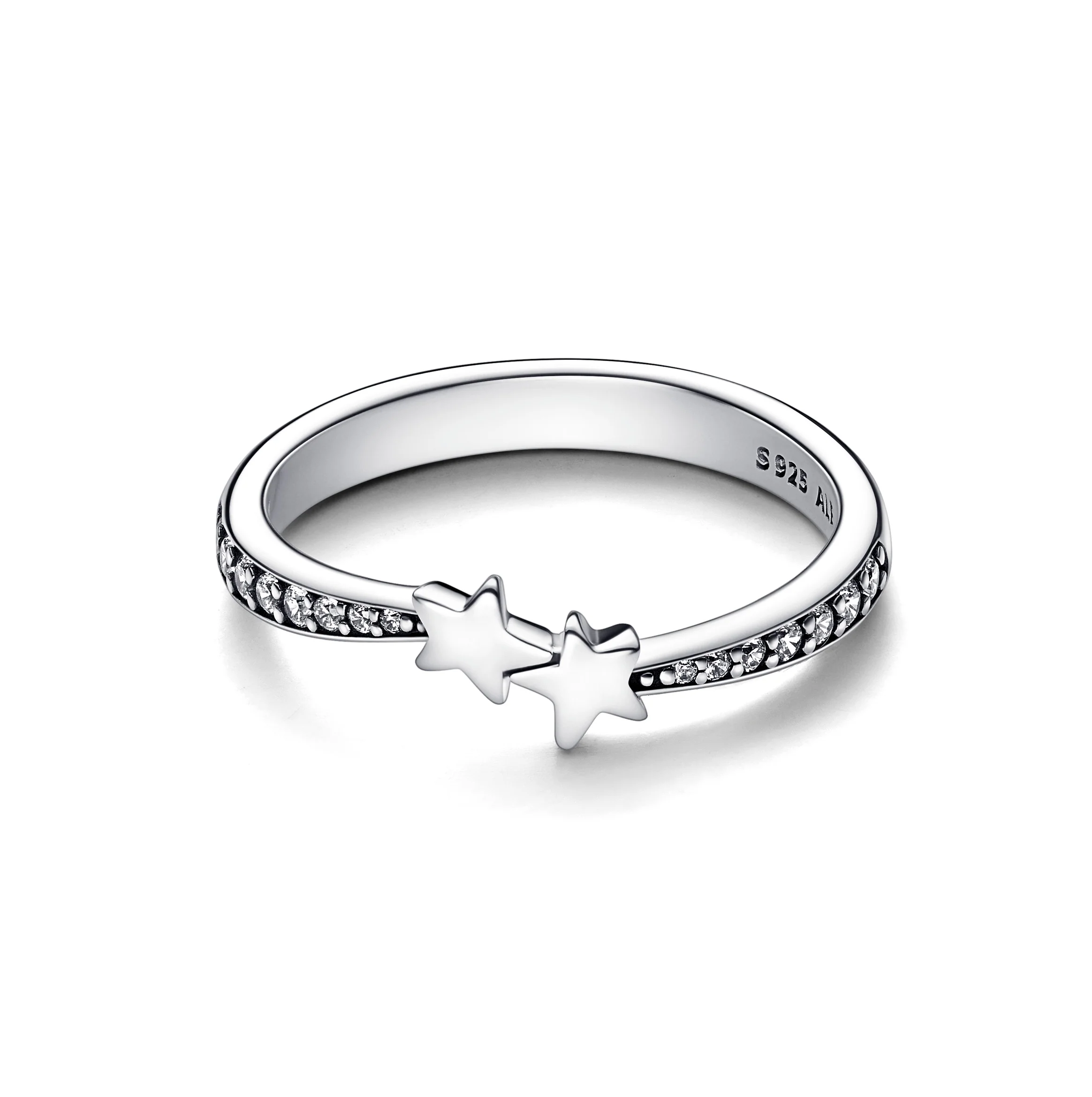 Stars Sterling Silver Ring With Clear Cubic Zirconia - Image 4