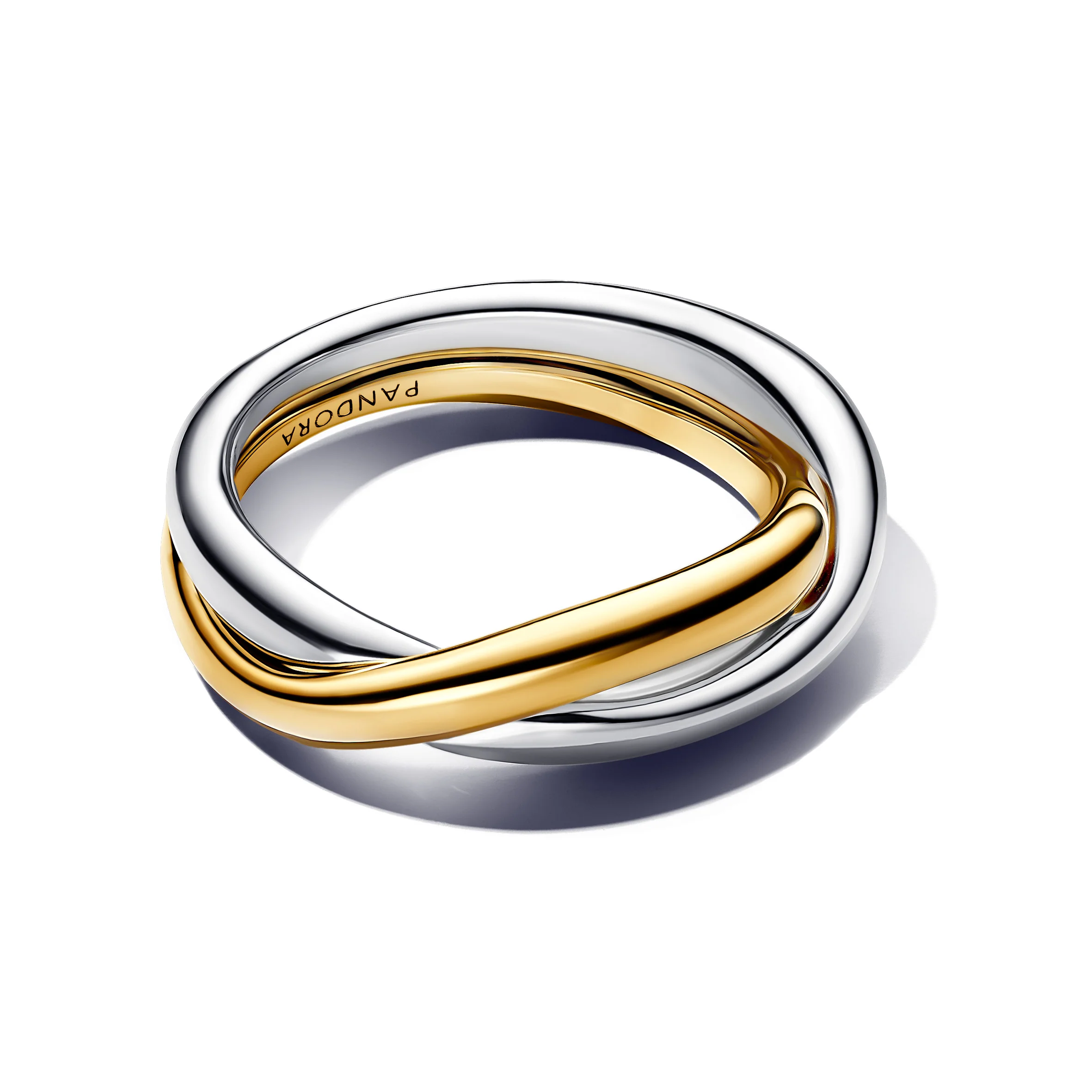 Sterling Silver And 14K Gold-Plated Entwined Rings - Image 3