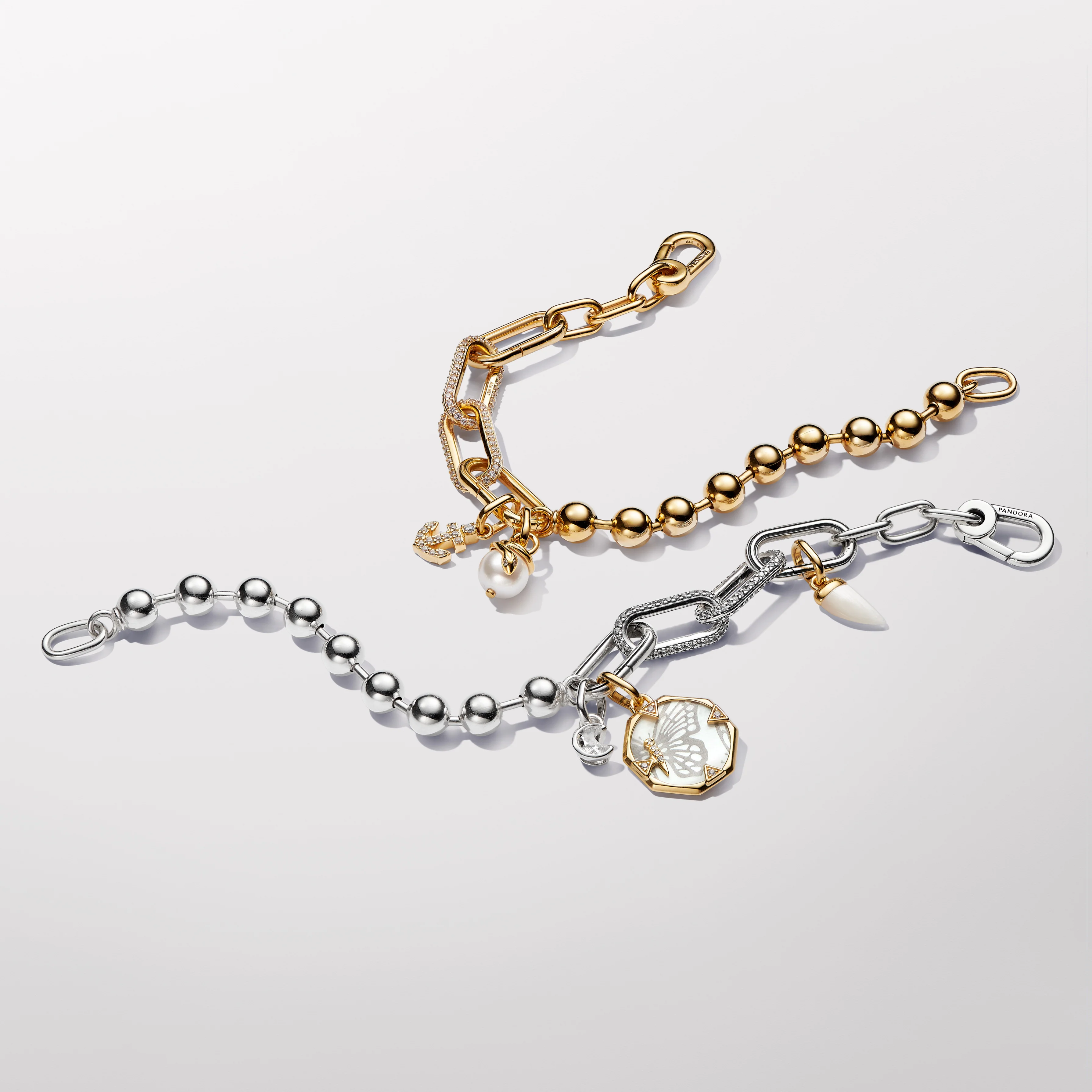 Sterling Silver Bead And Link Bracelet - Image 5