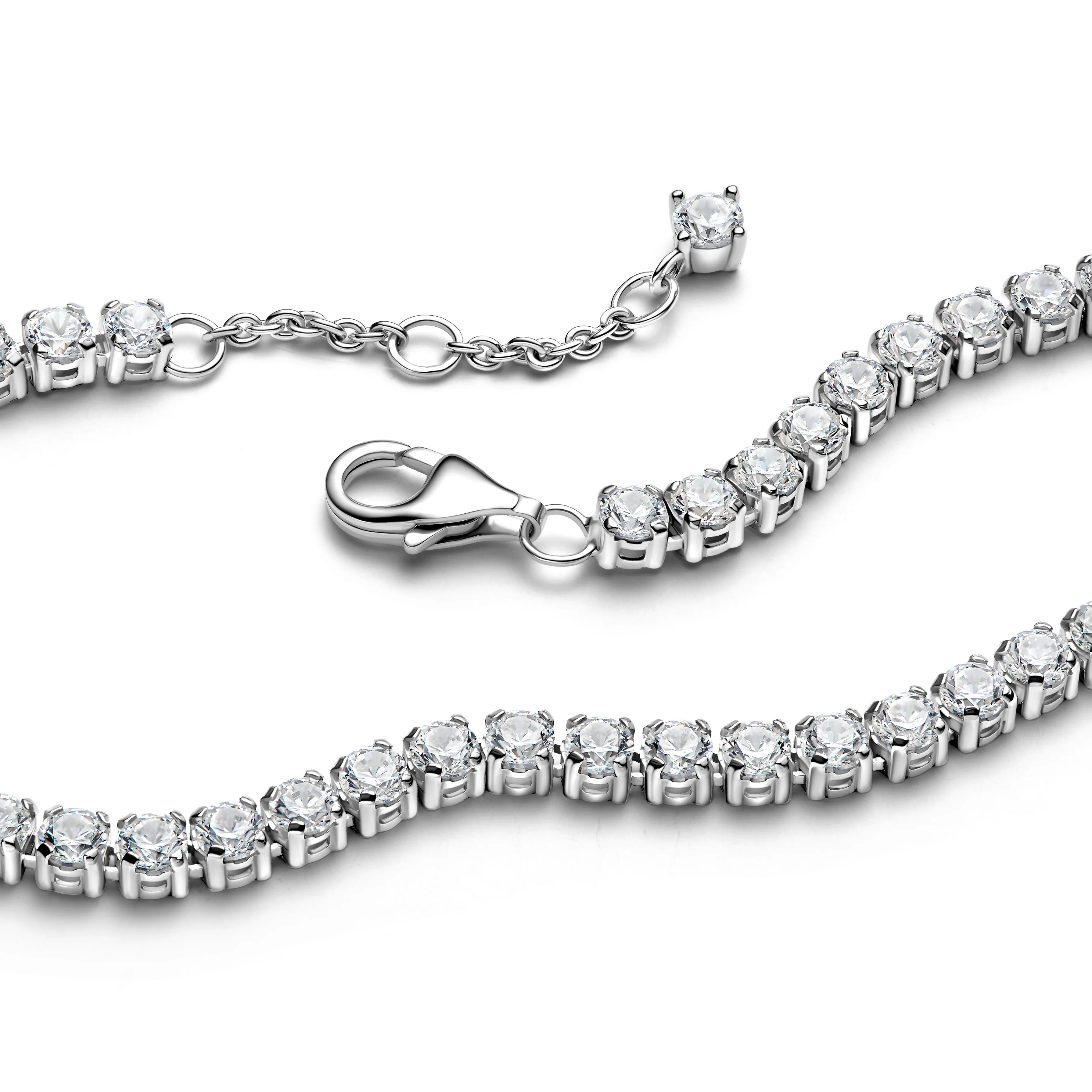 Sterling Silver Bracelet With Clear Cubic Zirconia - Image 7
