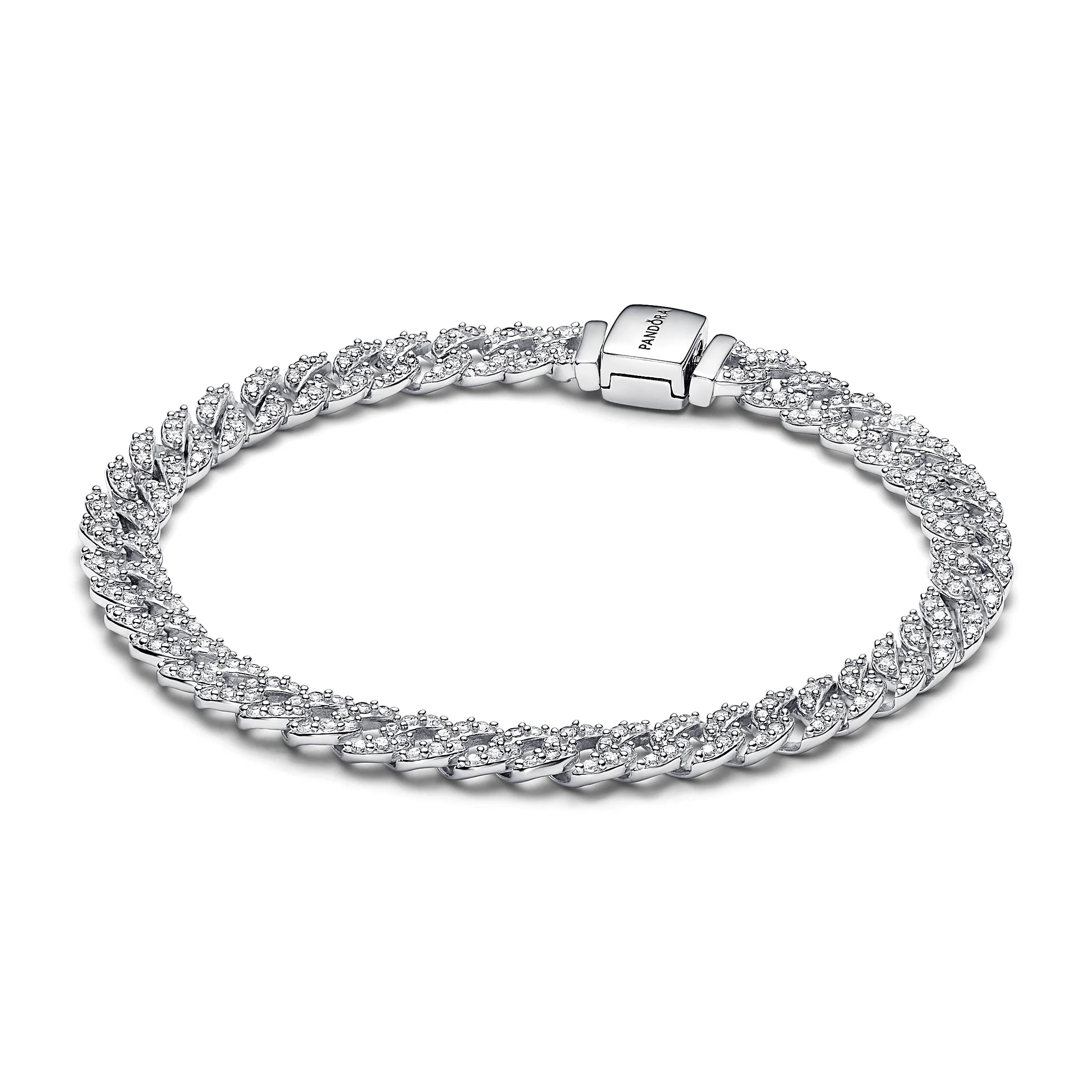 Sterling Silver Bracelet With Clear Cubic Zirconia