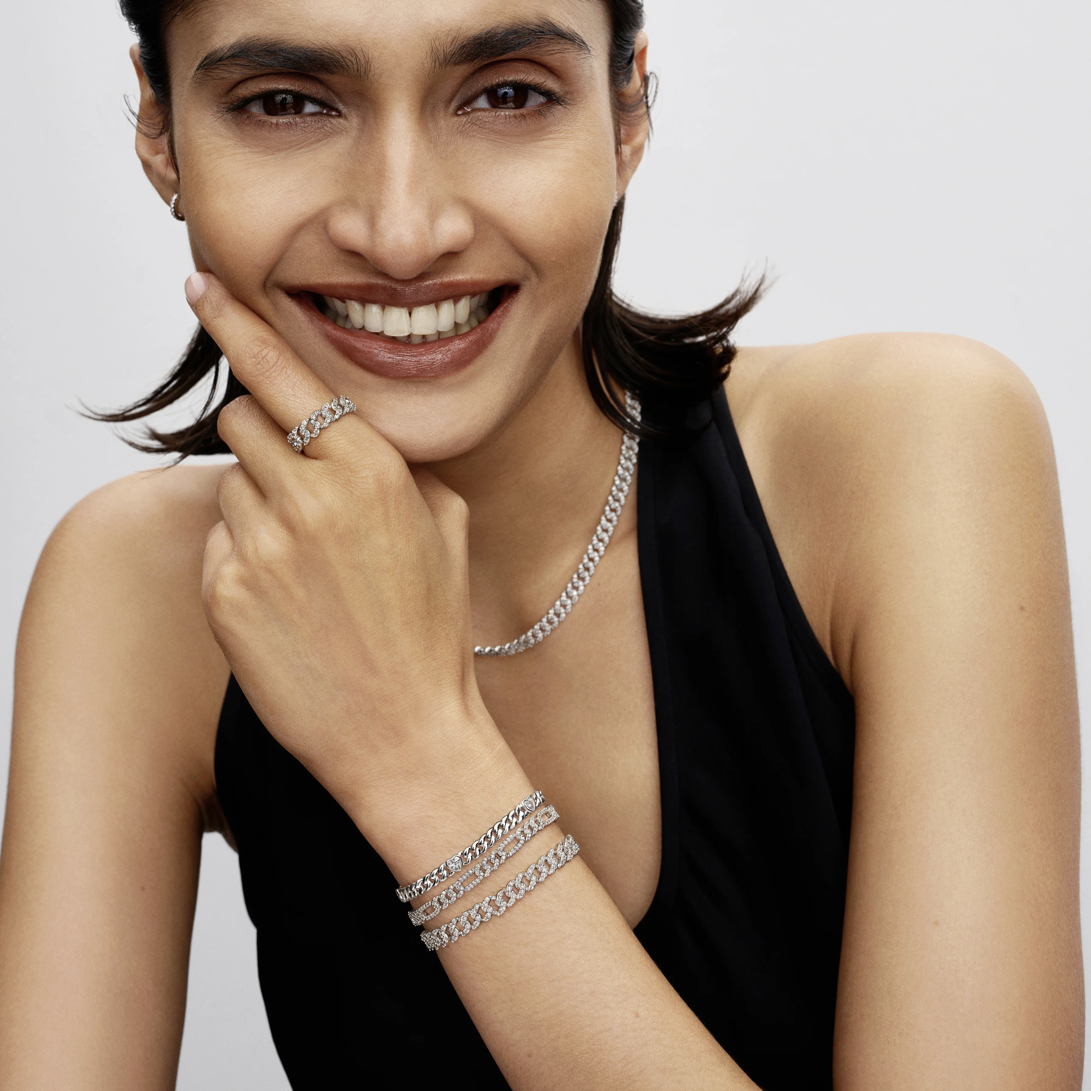 Sterling Silver Bracelet With Clear Cubic Zirconia - Image 4