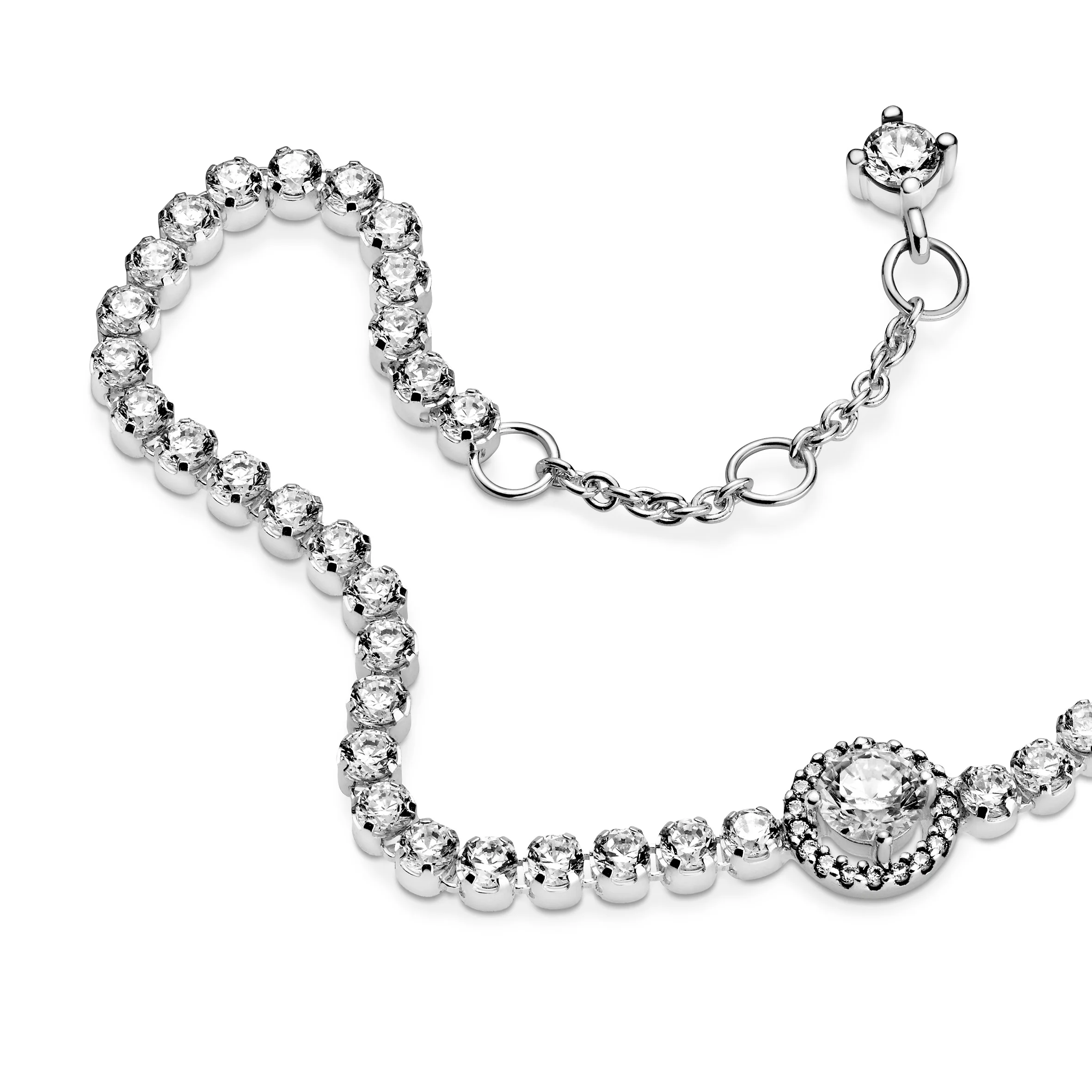 Sterling Silver Bracelet With Clear Cubic Zirconia - Image 4