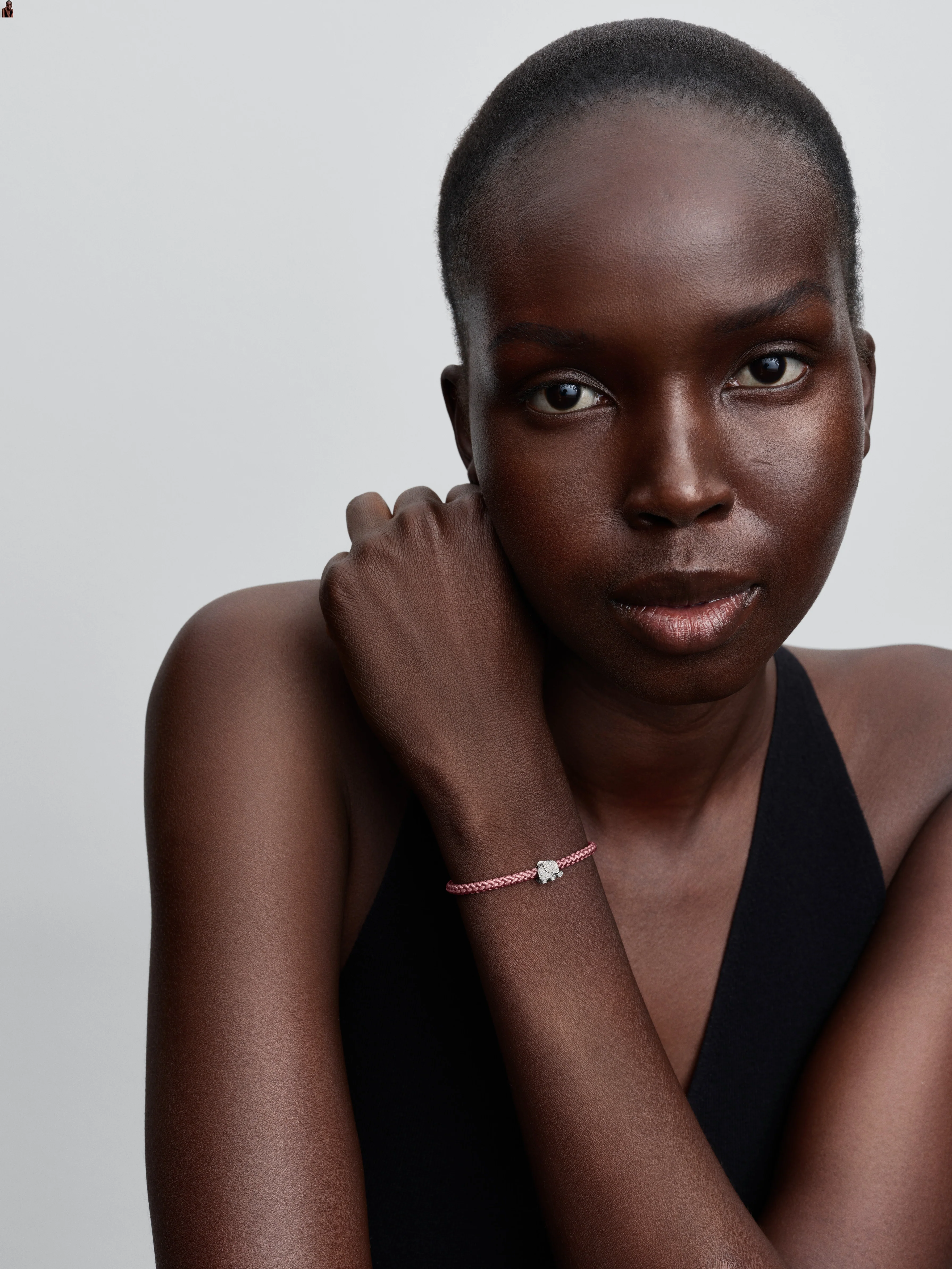 Sterling Silver Bracelet With Shimmering Pink Cord - Image 4