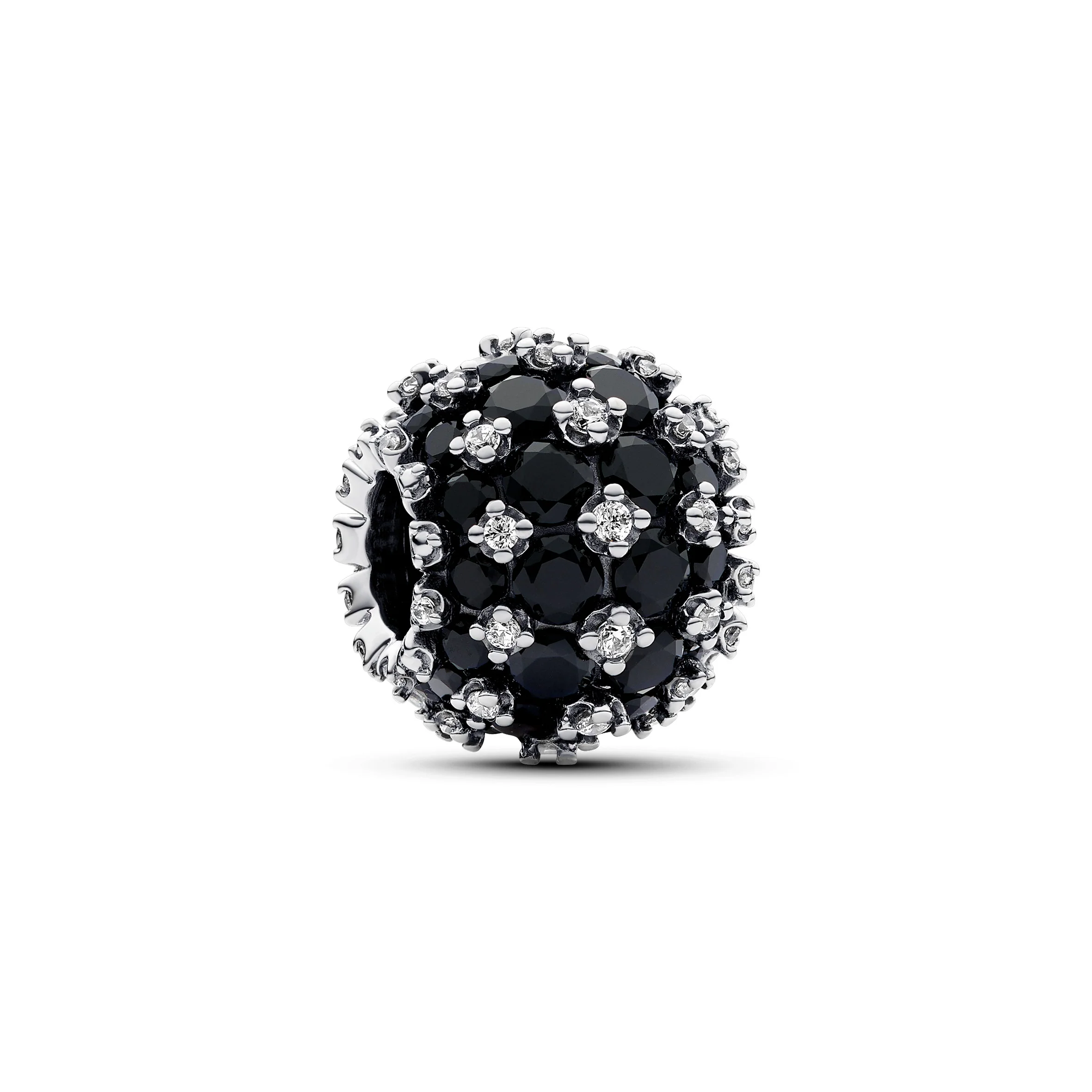Sterling Silver Charm With Black Crystal And Clear Cubic Zirconia - Image 3