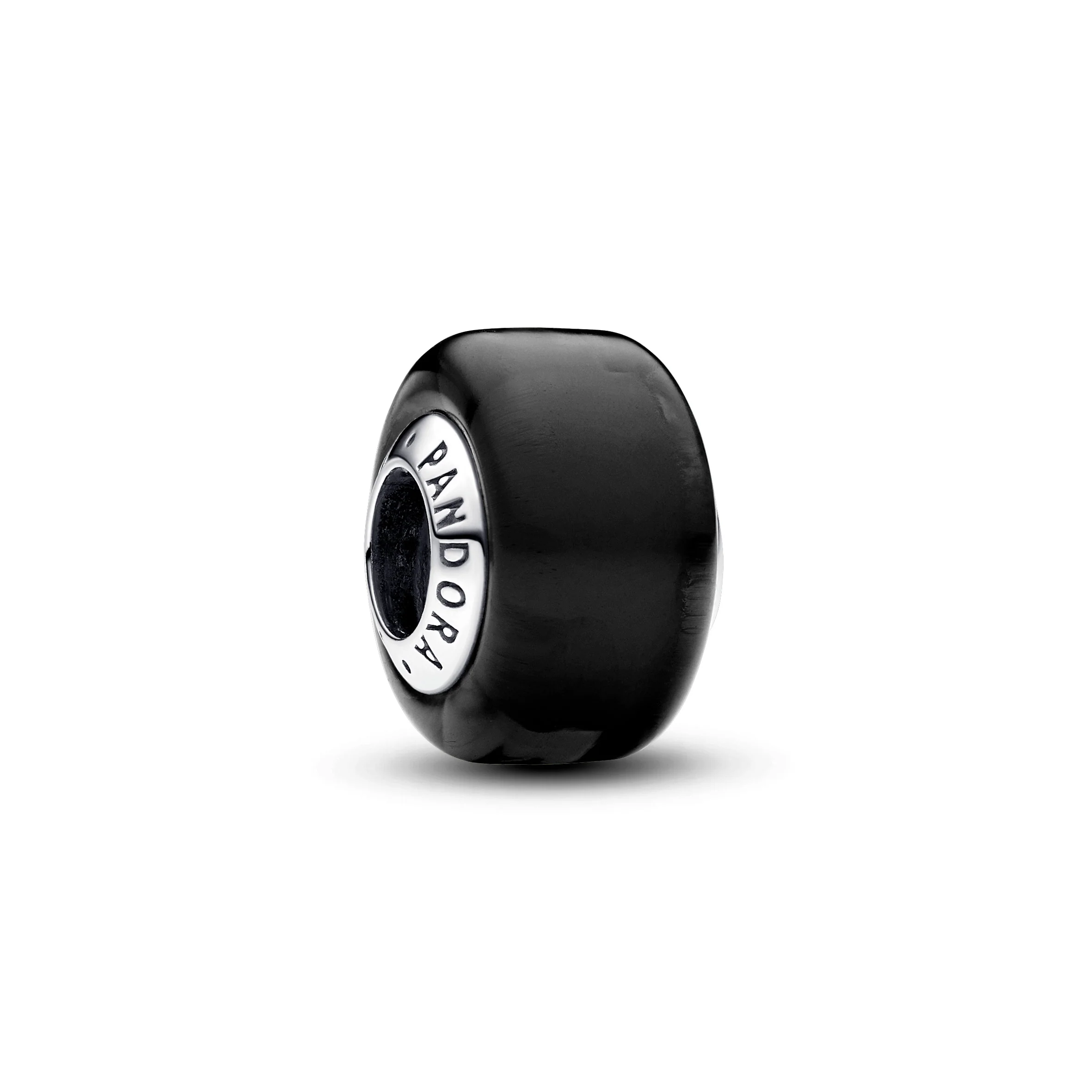 Sterling Silver Charm With Black Murano Glass - Image 2