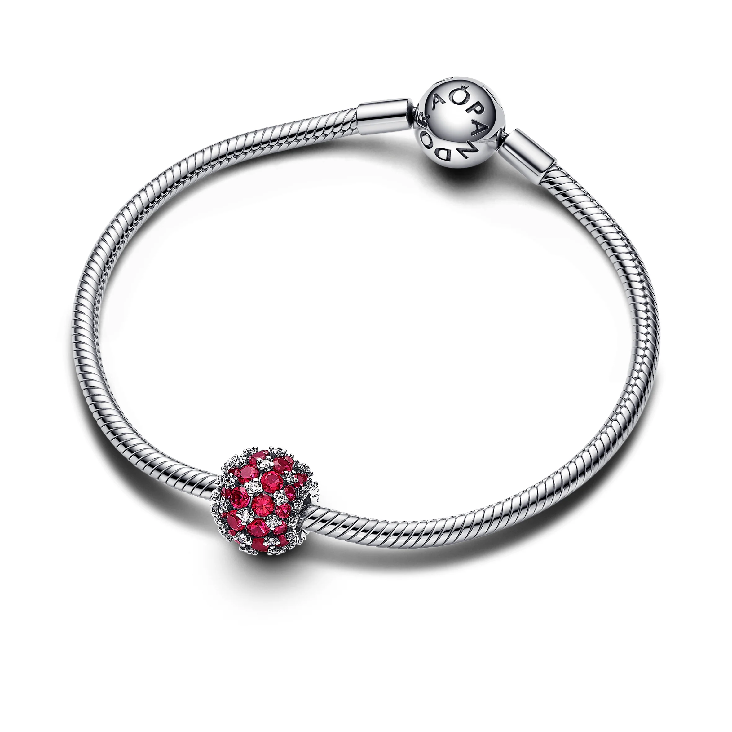 Sterling Silver Charm With Cherries Jubilee Red Crystal And Clear Cubic Zirconia - Image 4