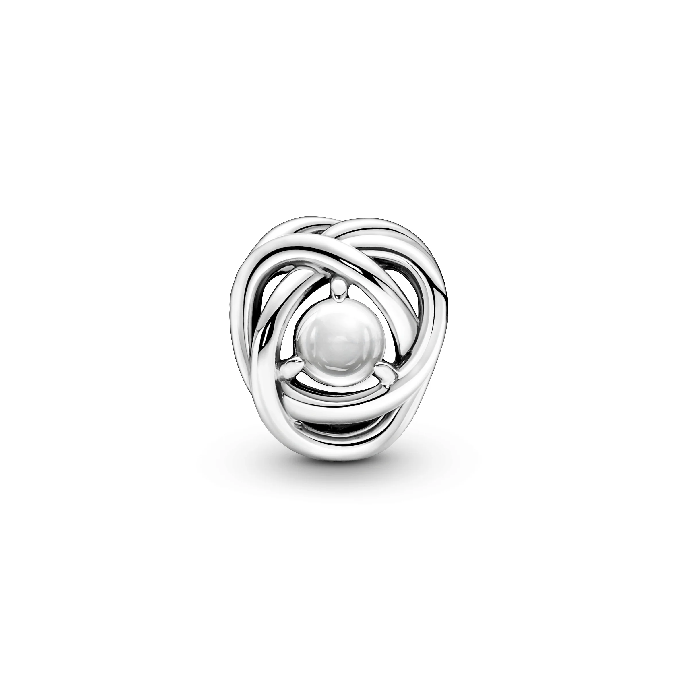 Sterling Silver Charm With Clear Cubic Zirconia