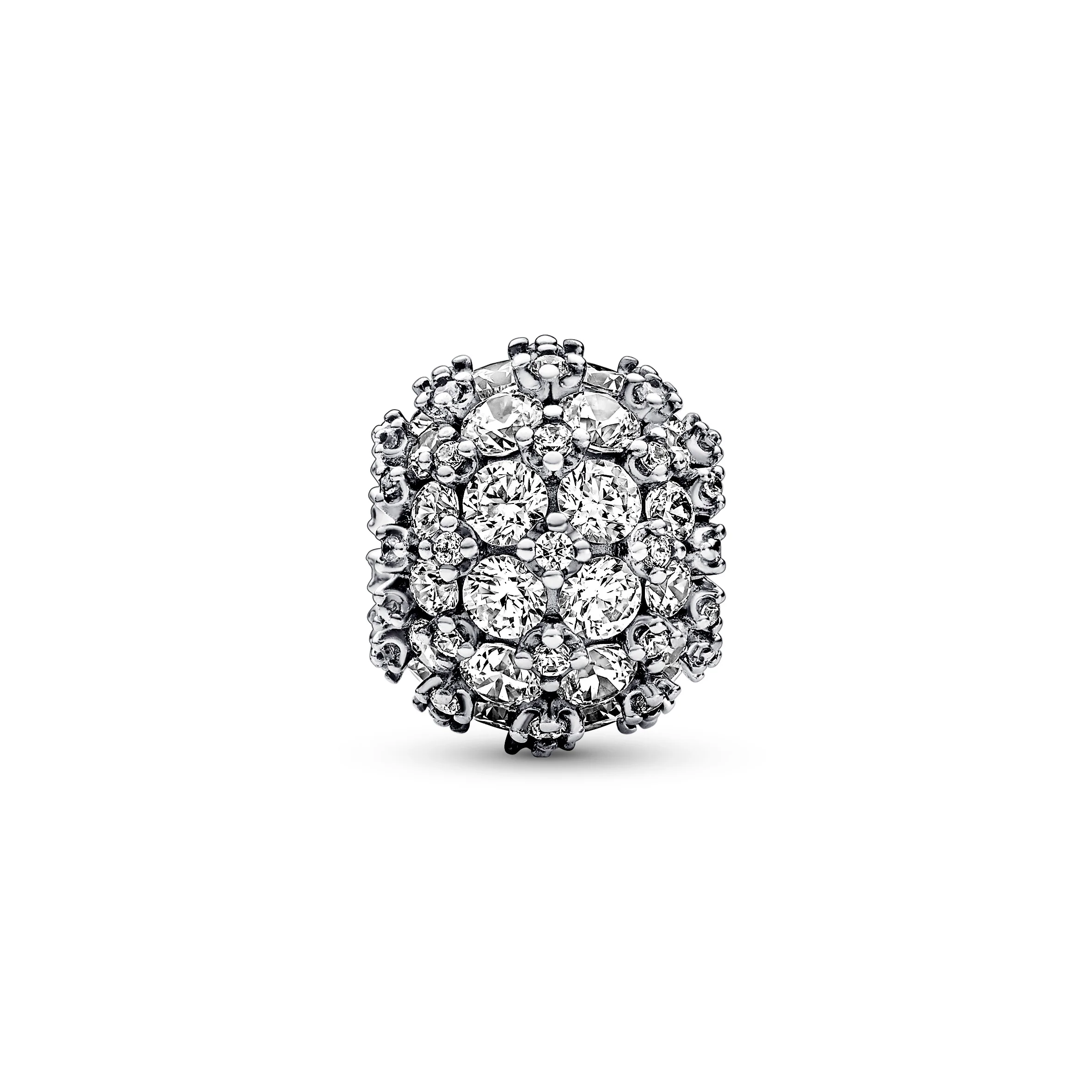 Sterling Silver Charm With Clear Cubic Zirconia