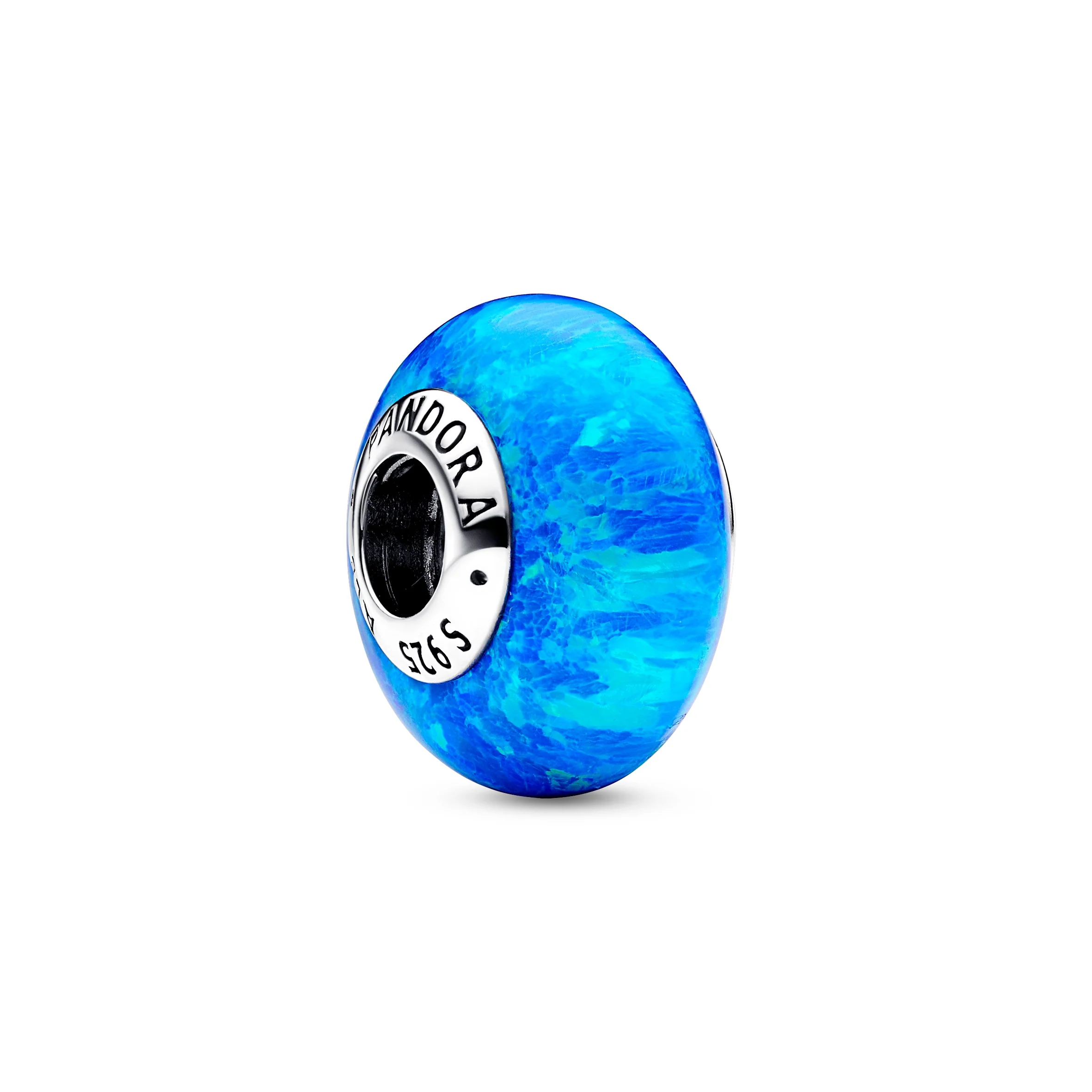 Sterling Silver Charm With Deep Blue Lab-Created Opal - Image 5