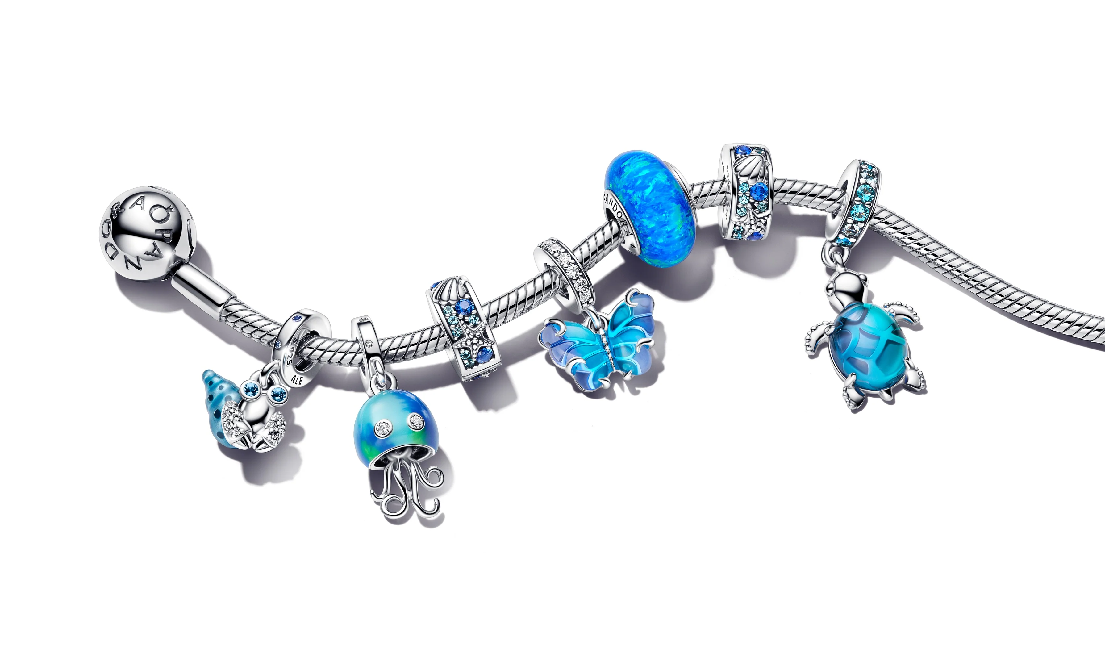 Sterling Silver Charm With Deep Blue Lab-Created Opal - Image 6