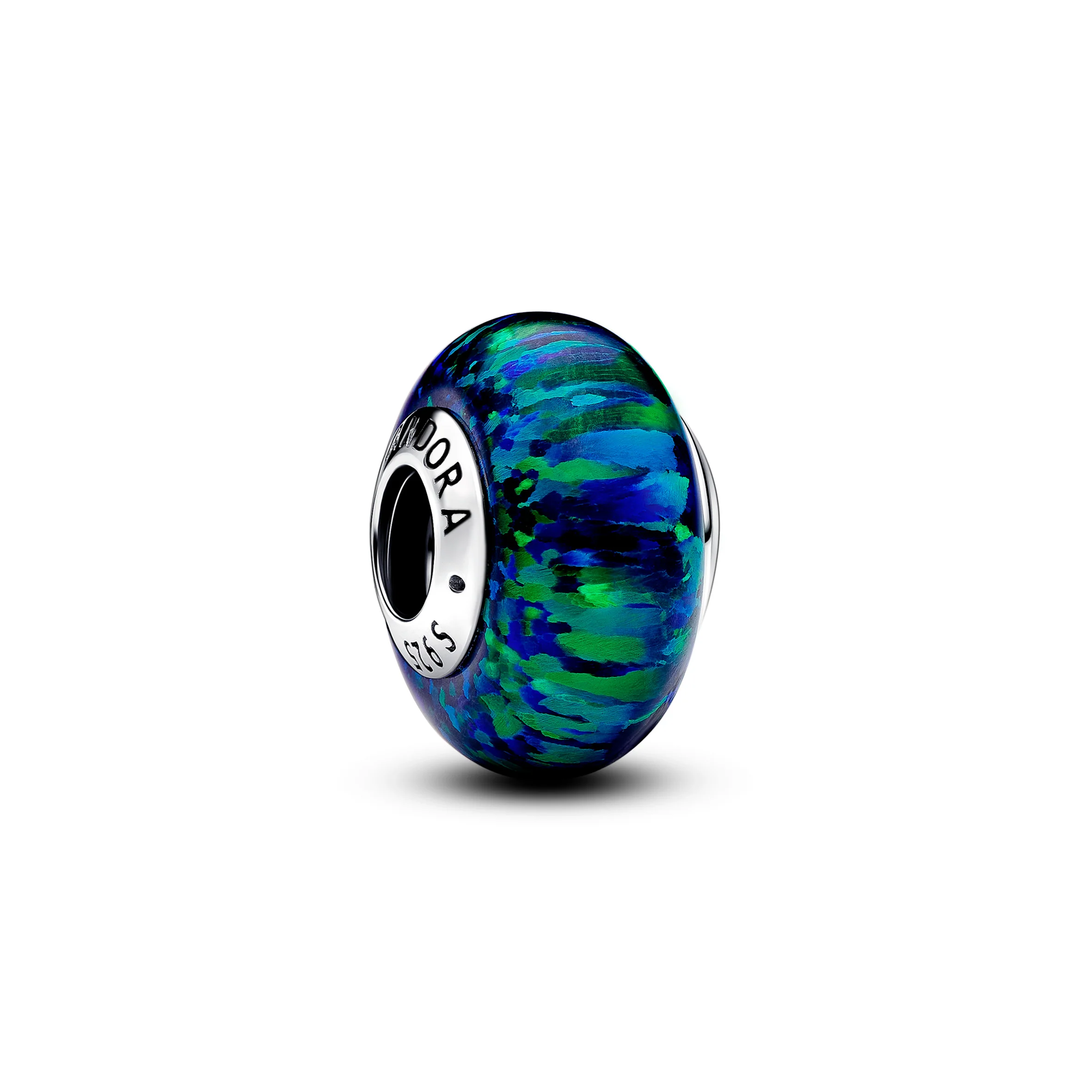 Sterling Silver Charm With Green Blue Lab-Created Opal - Image 6