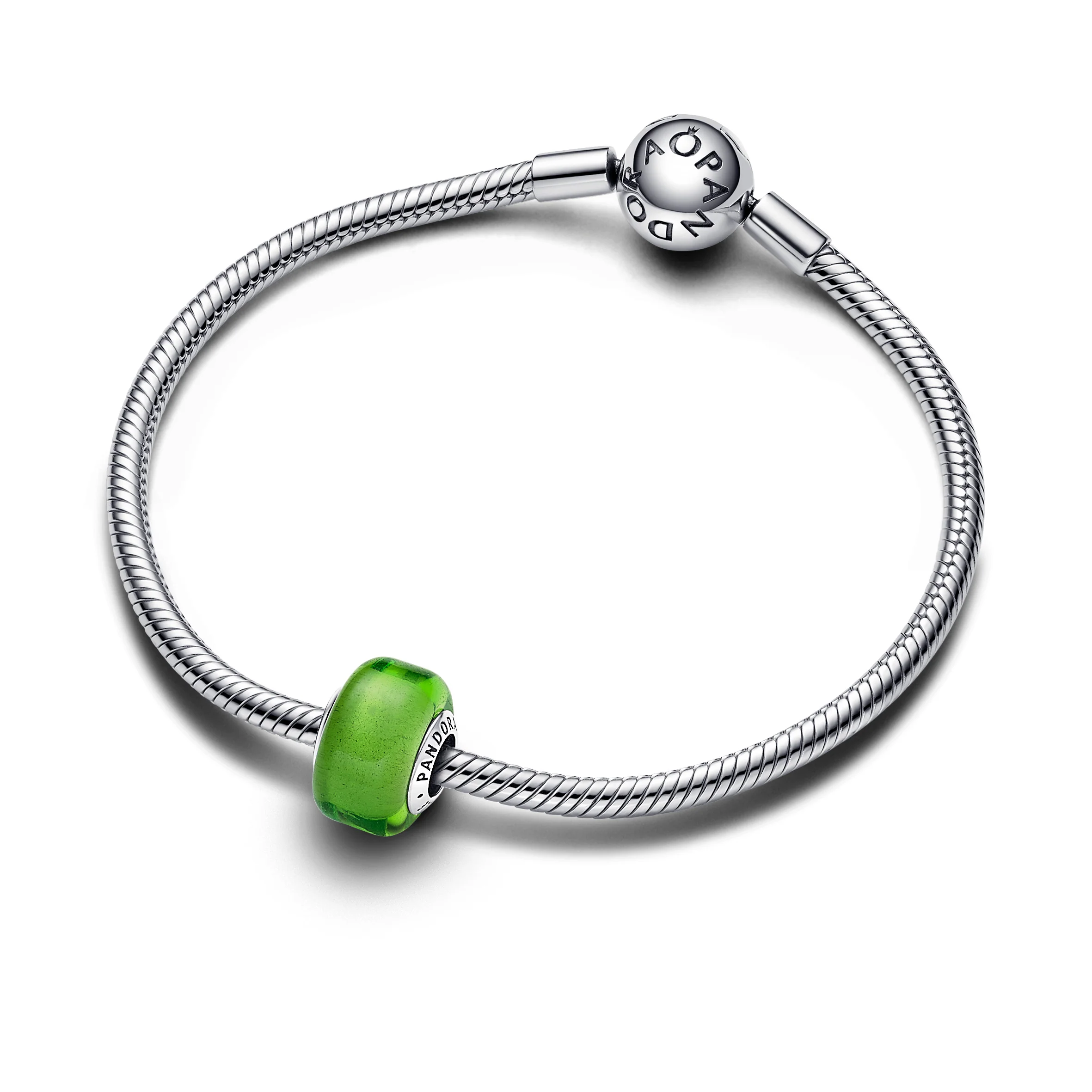 Sterling Silver Charm With Green Murano Glass - Image 4