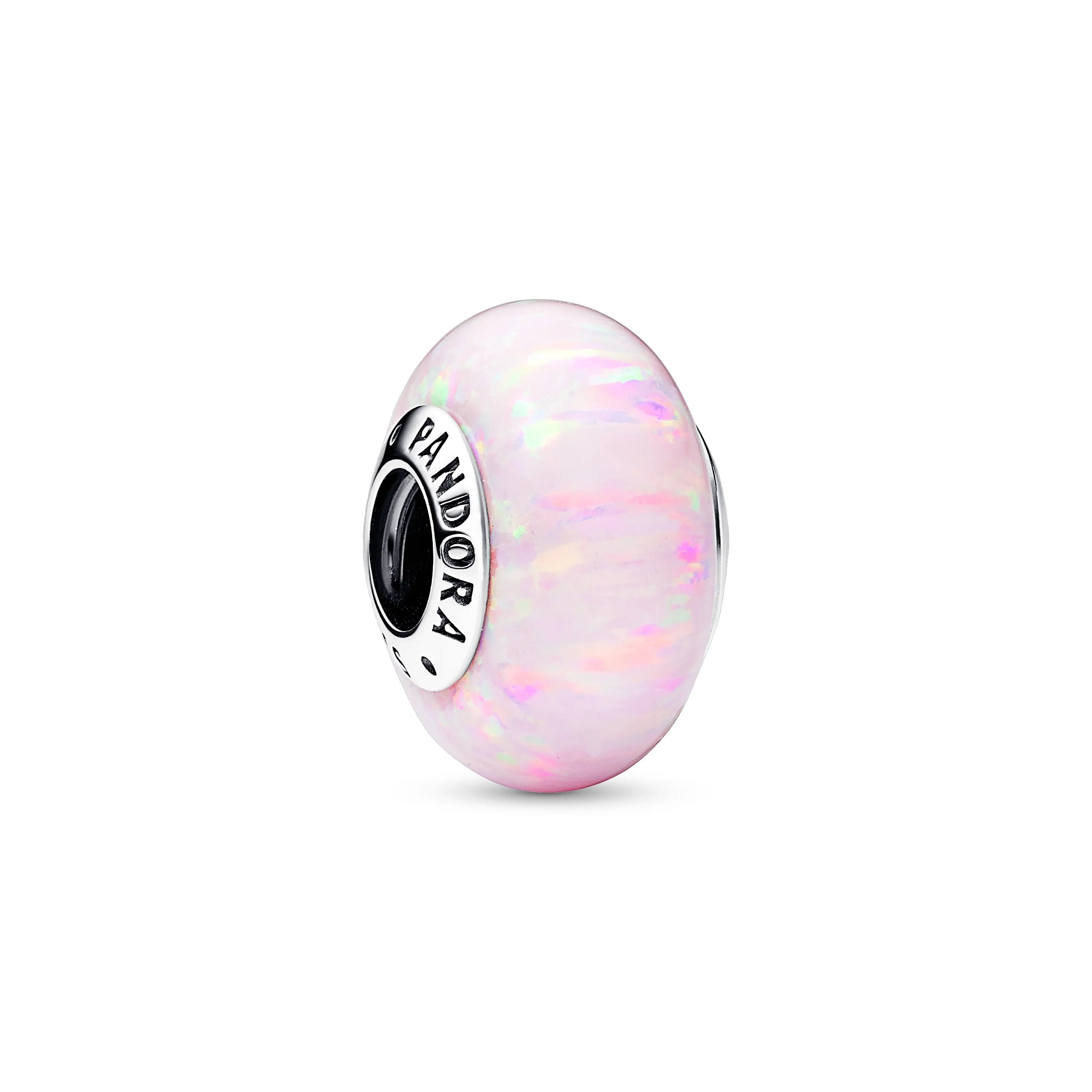 Sterling Silver Charm With Pink Lab-Created Opal - Image 4