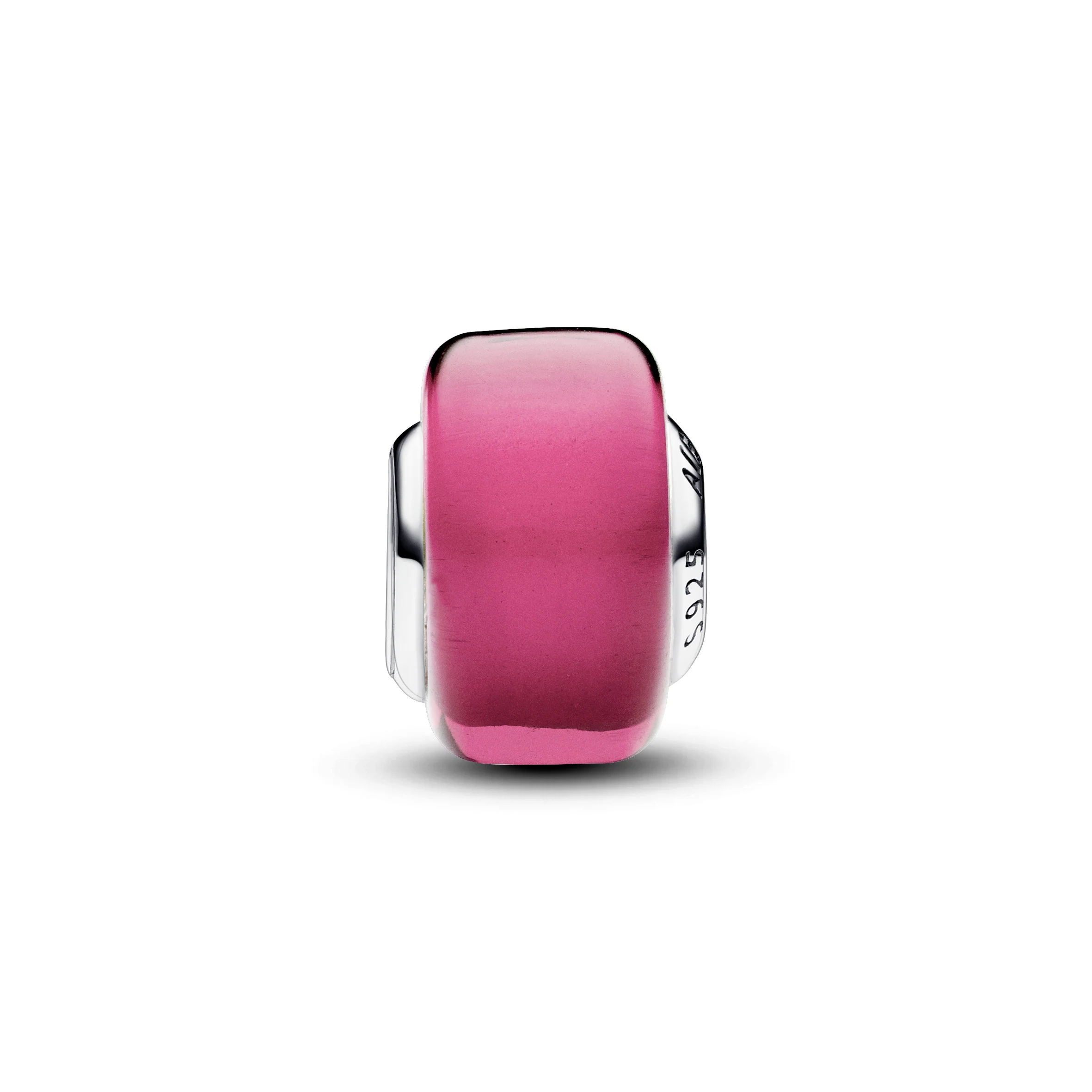 Sterling Silver Charm With Pink Murano Glass