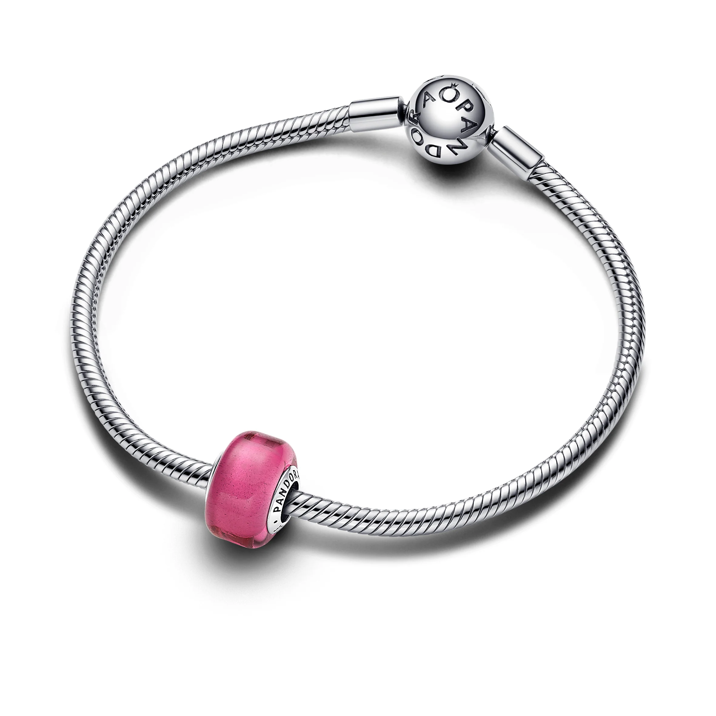 Sterling Silver Charm With Pink Murano Glass - Image 4