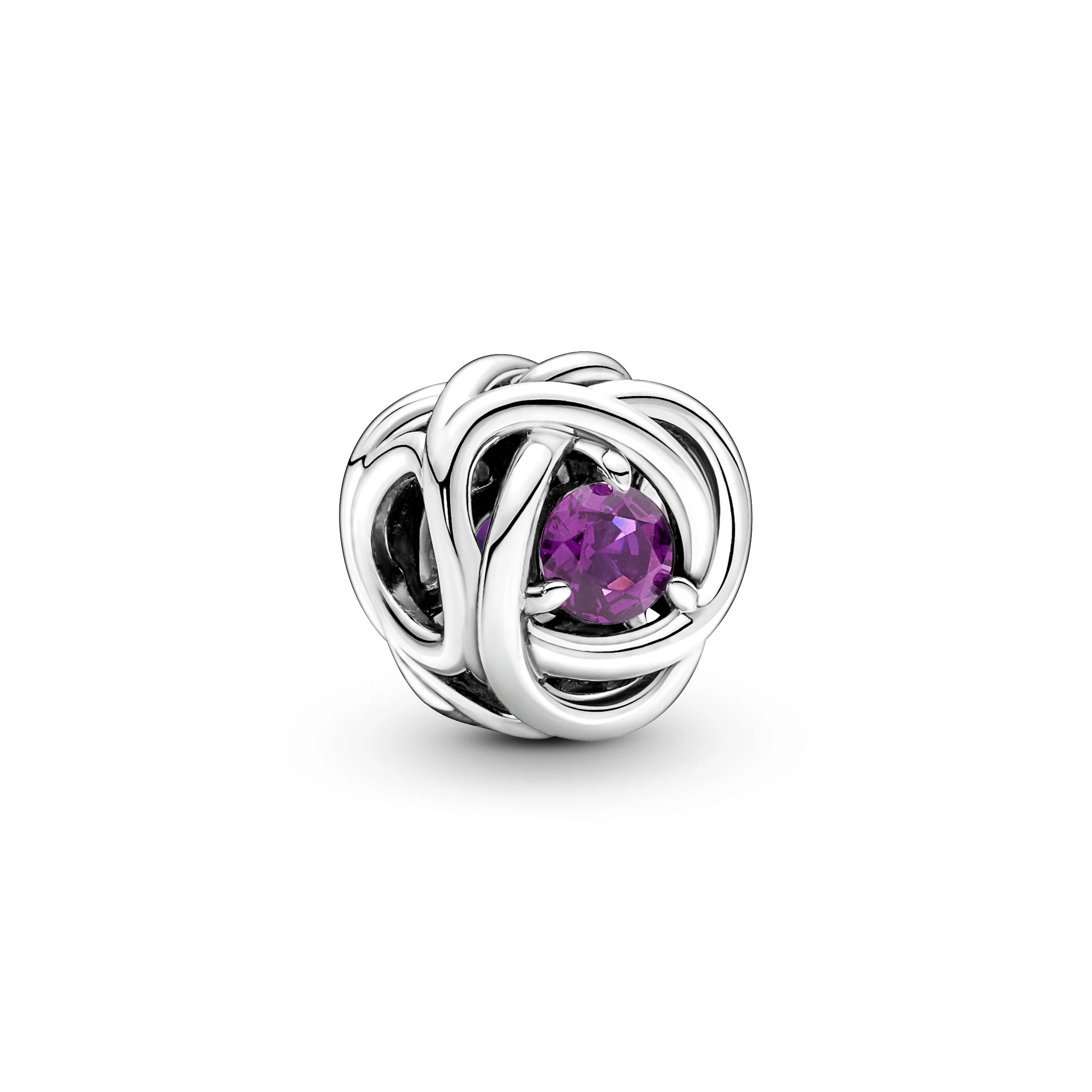 Sterling Silver Charm With Sweet Grape Purple Crystal - Image 4